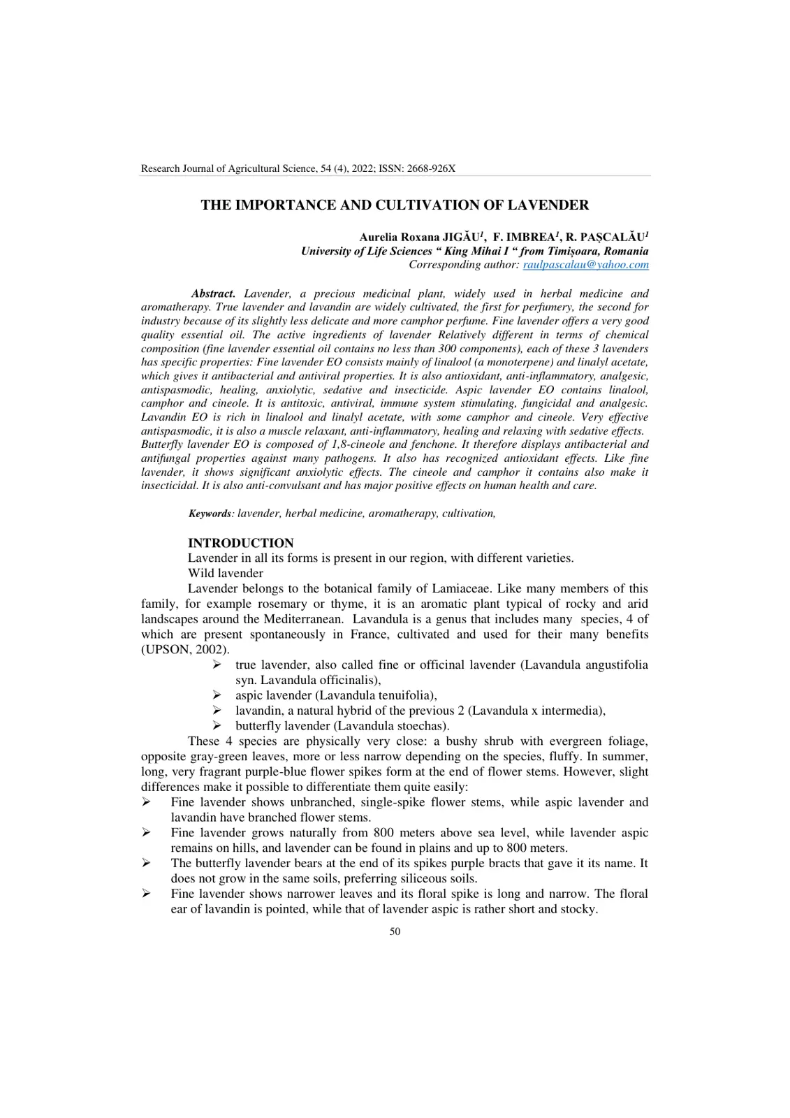 غلاف تقرير THE IMPORTANCE AND CULTIVATION OF LAVENDER