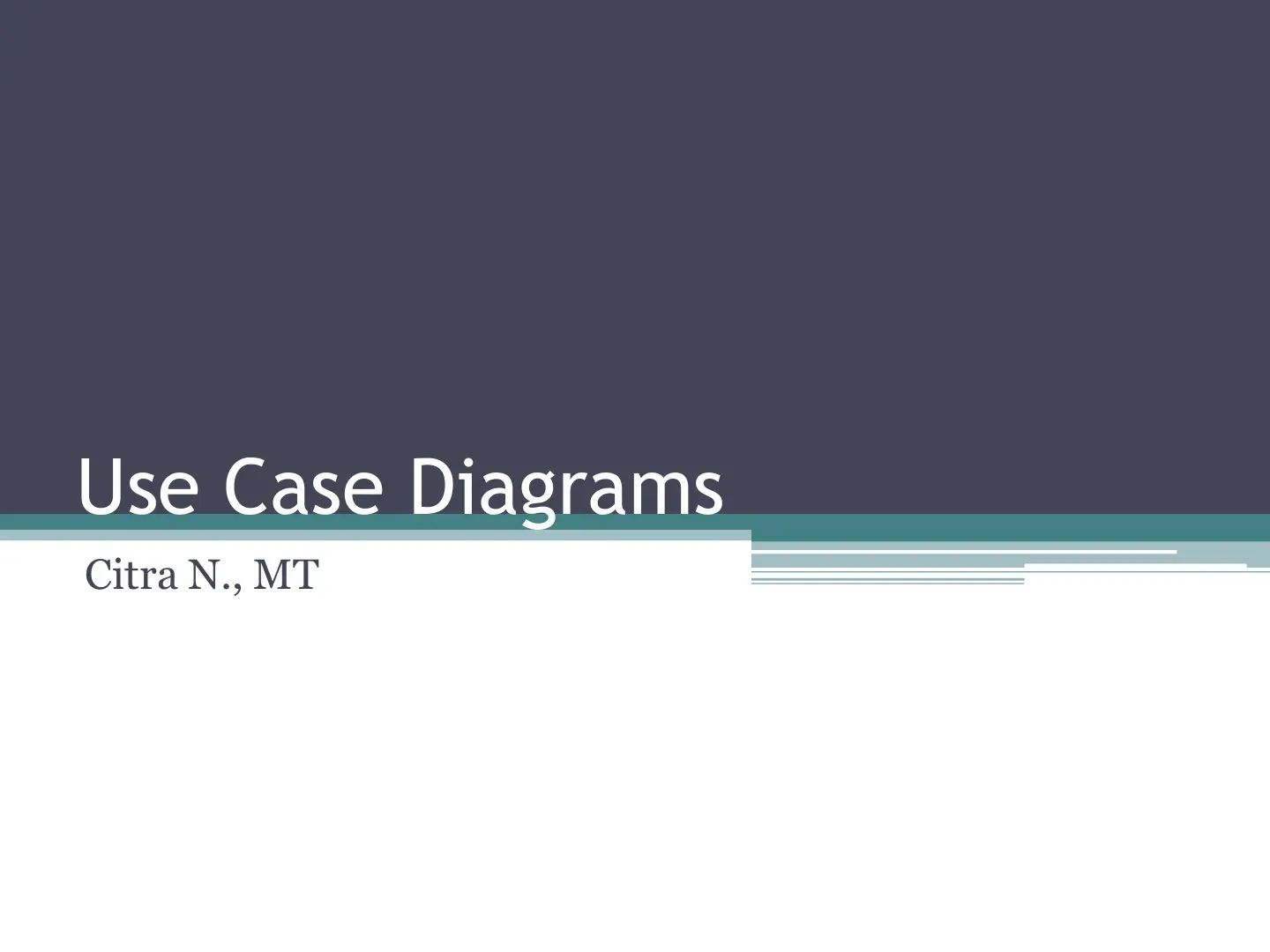 غلاف تقرير Use Case Diagrams