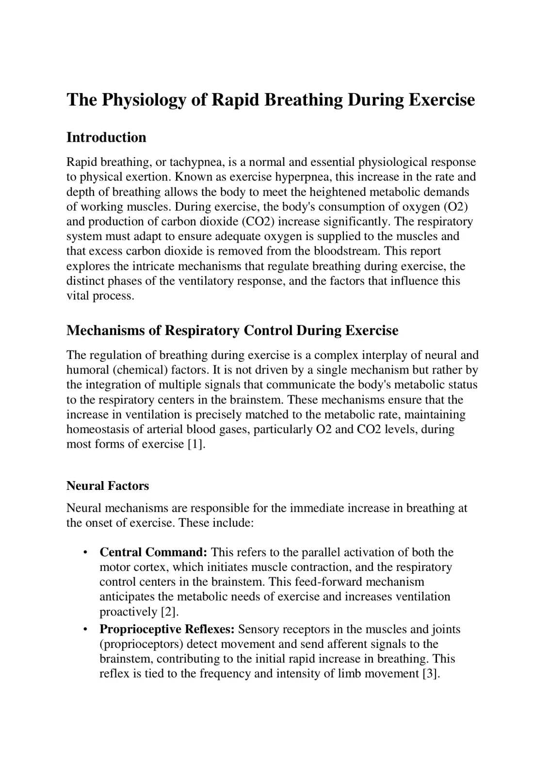 غلاف تقرير The Physiology of Rapid Breathing During Exercise