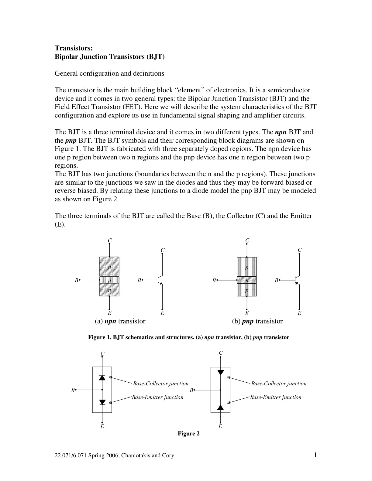 غلاف تقرير Transistors: Bipolar Junction Transistors (BJT)