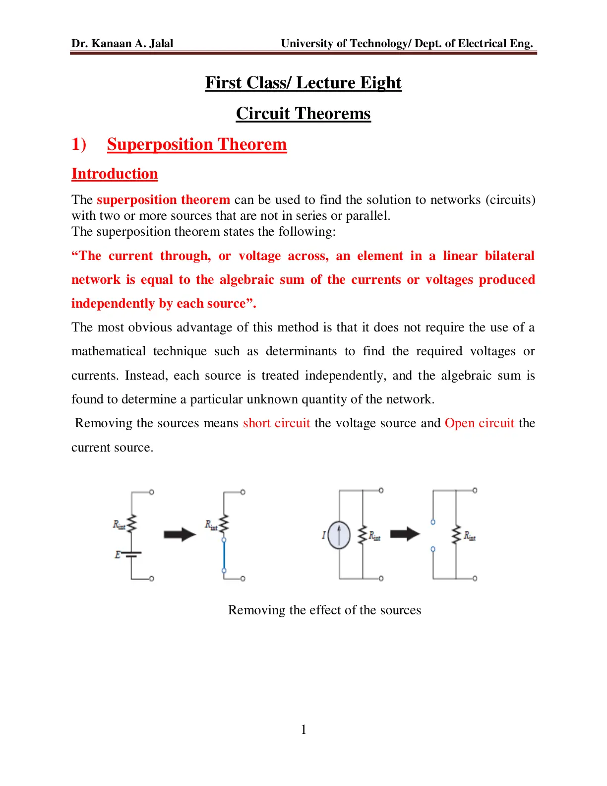 غلاف تقرير Circuit Theorems – Lecture Eight