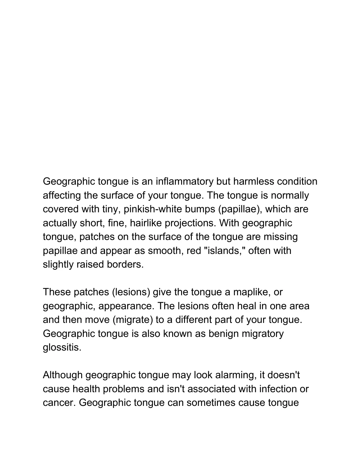 غلاف تقرير Geographic tongue