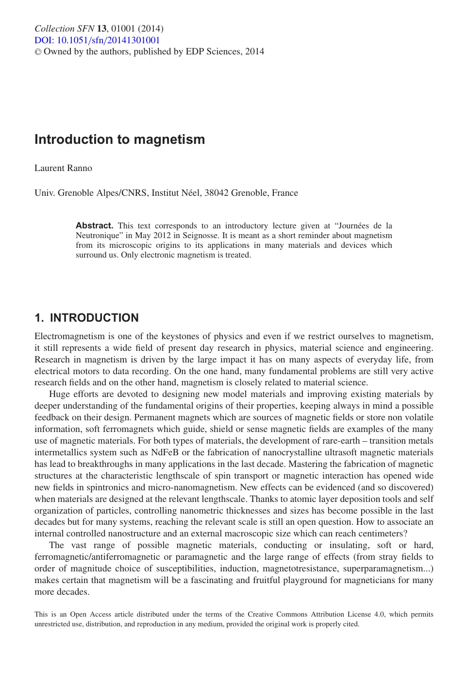 غلاف تقرير Introduction to magnetism