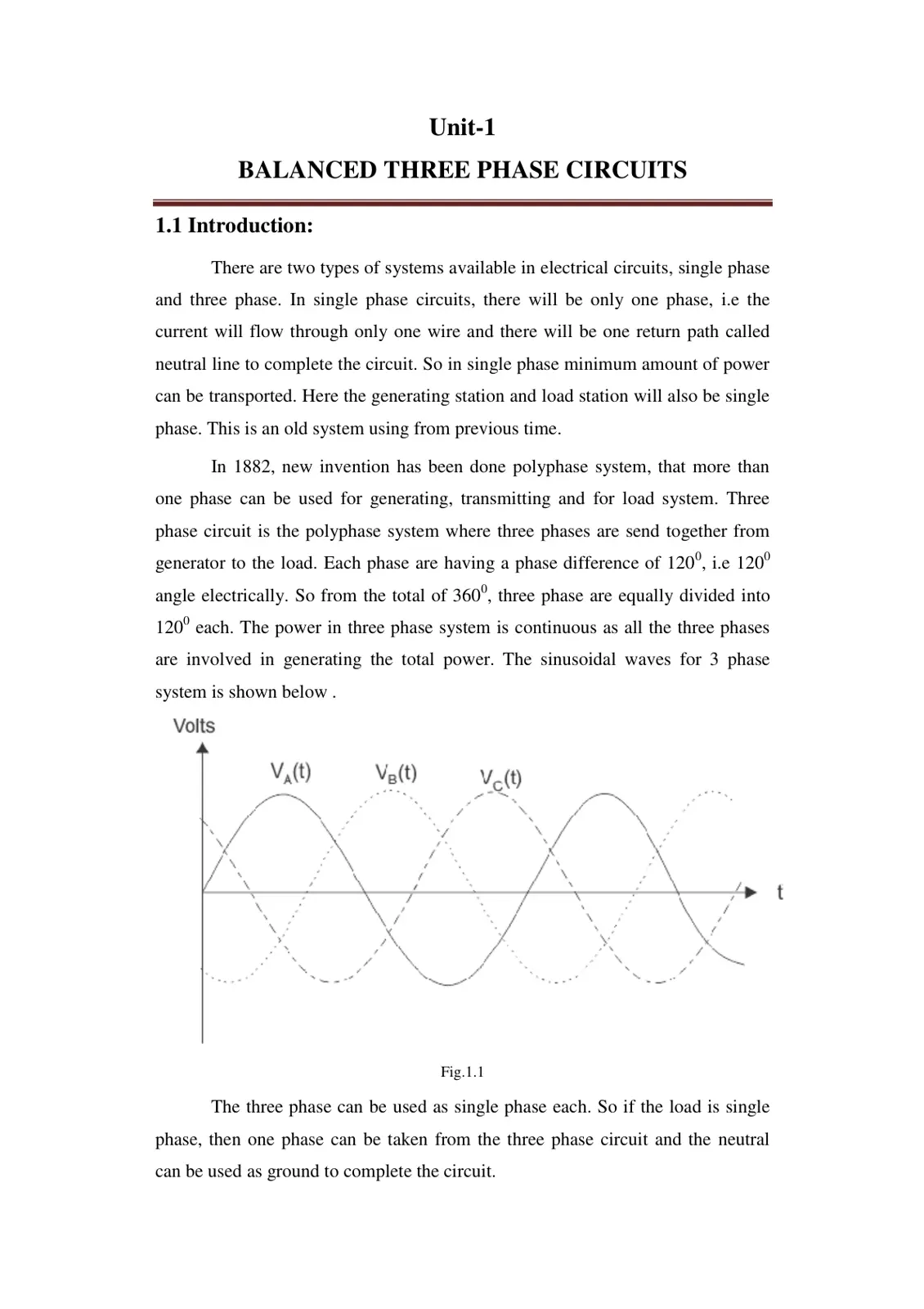 غلاف تقرير BALANCED THREE PHASE CIRCUITS