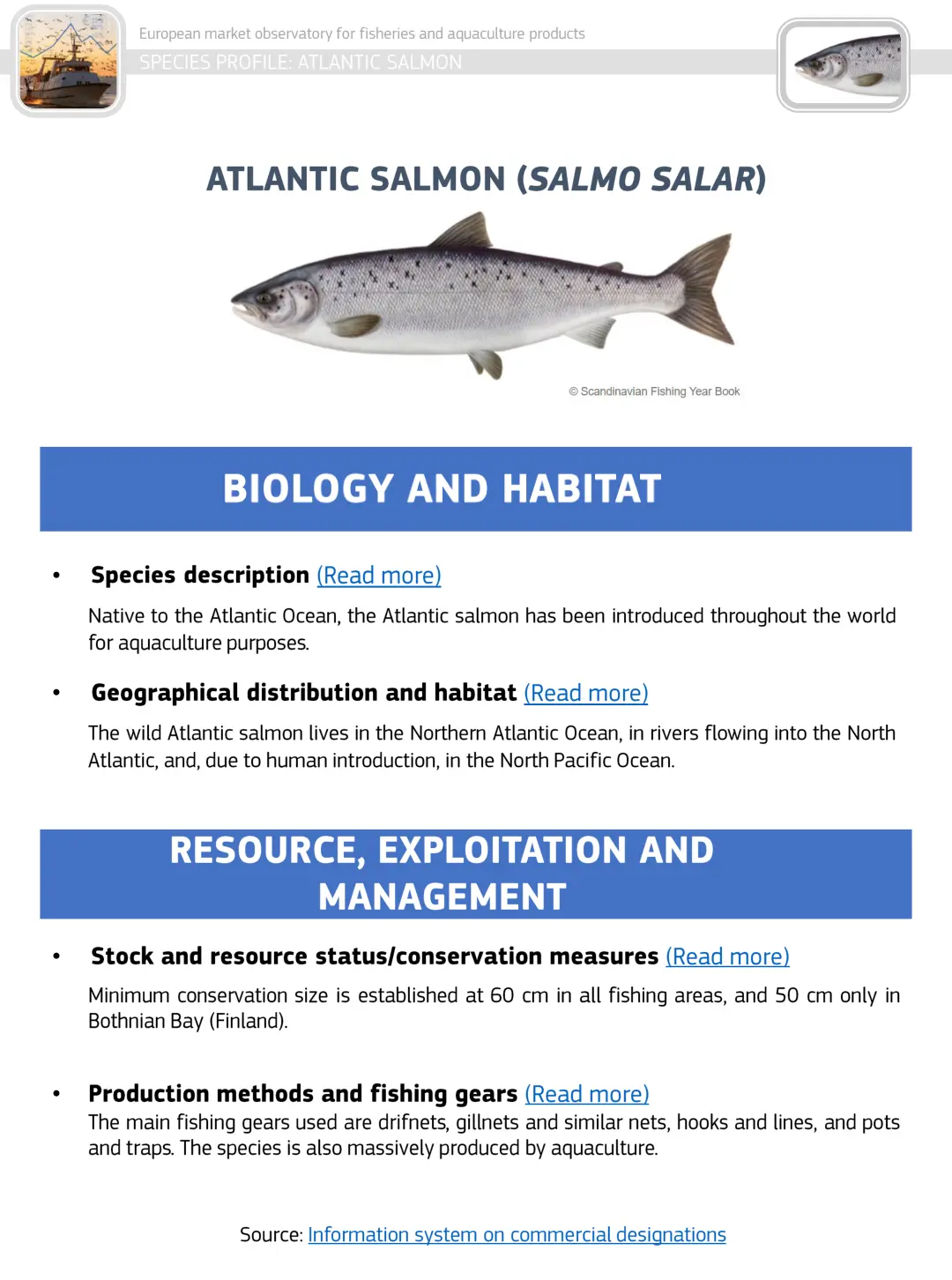 غلاف تقرير Atlantic Salmon Species Profile