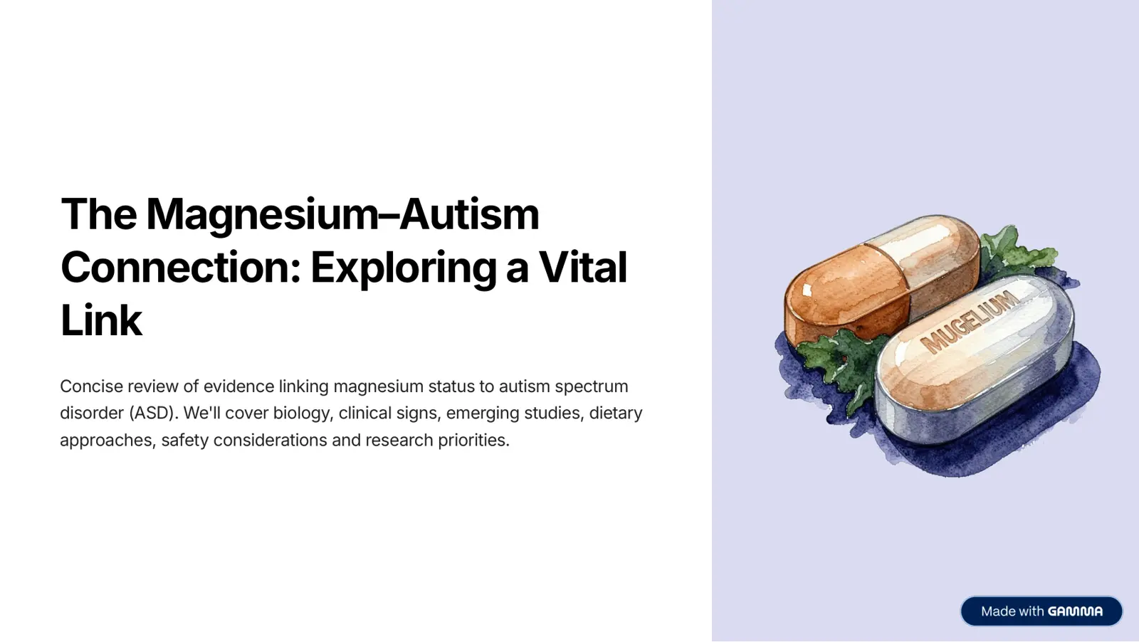 غلاف تقرير The Magnesium-Autism Connection: Exploring a Vital Link