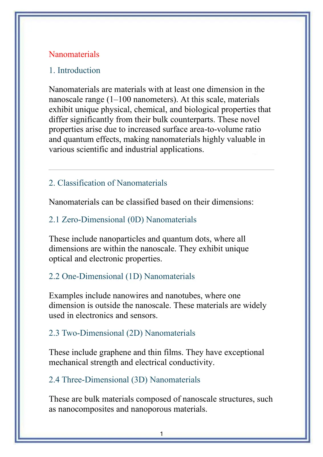 غلاف تقرير Nanomaterials
