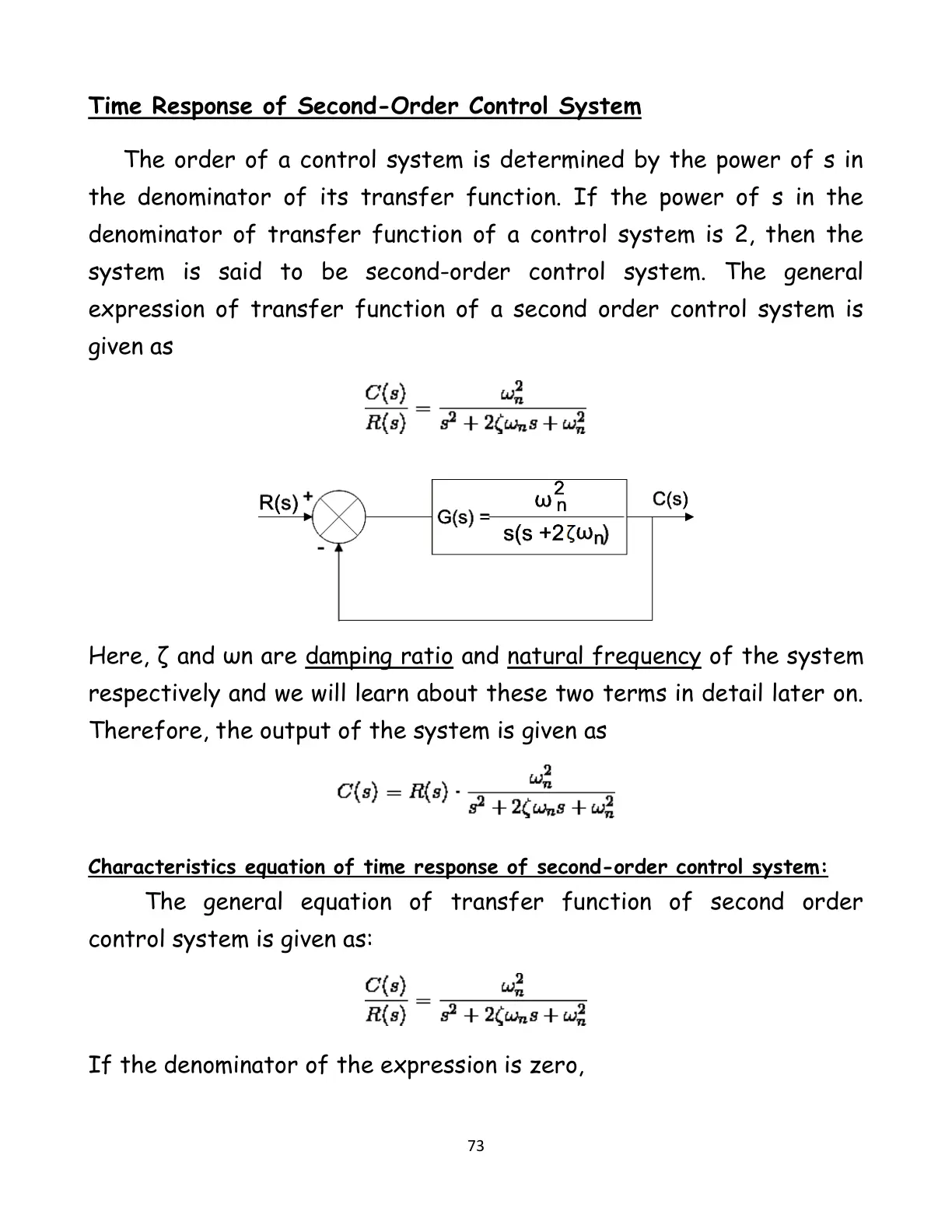 غلاف تقرير Time Response of Second-Order Control System