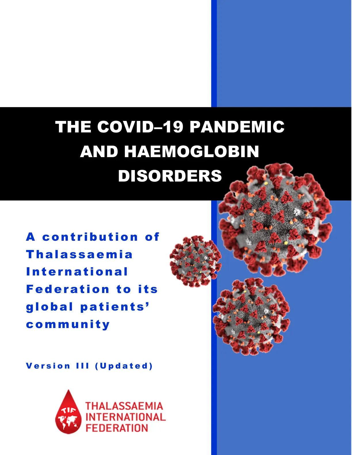 غلاف تقرير THE COVID-19 PANDEMIC AND HAEMOGLOBIN DISORDERS