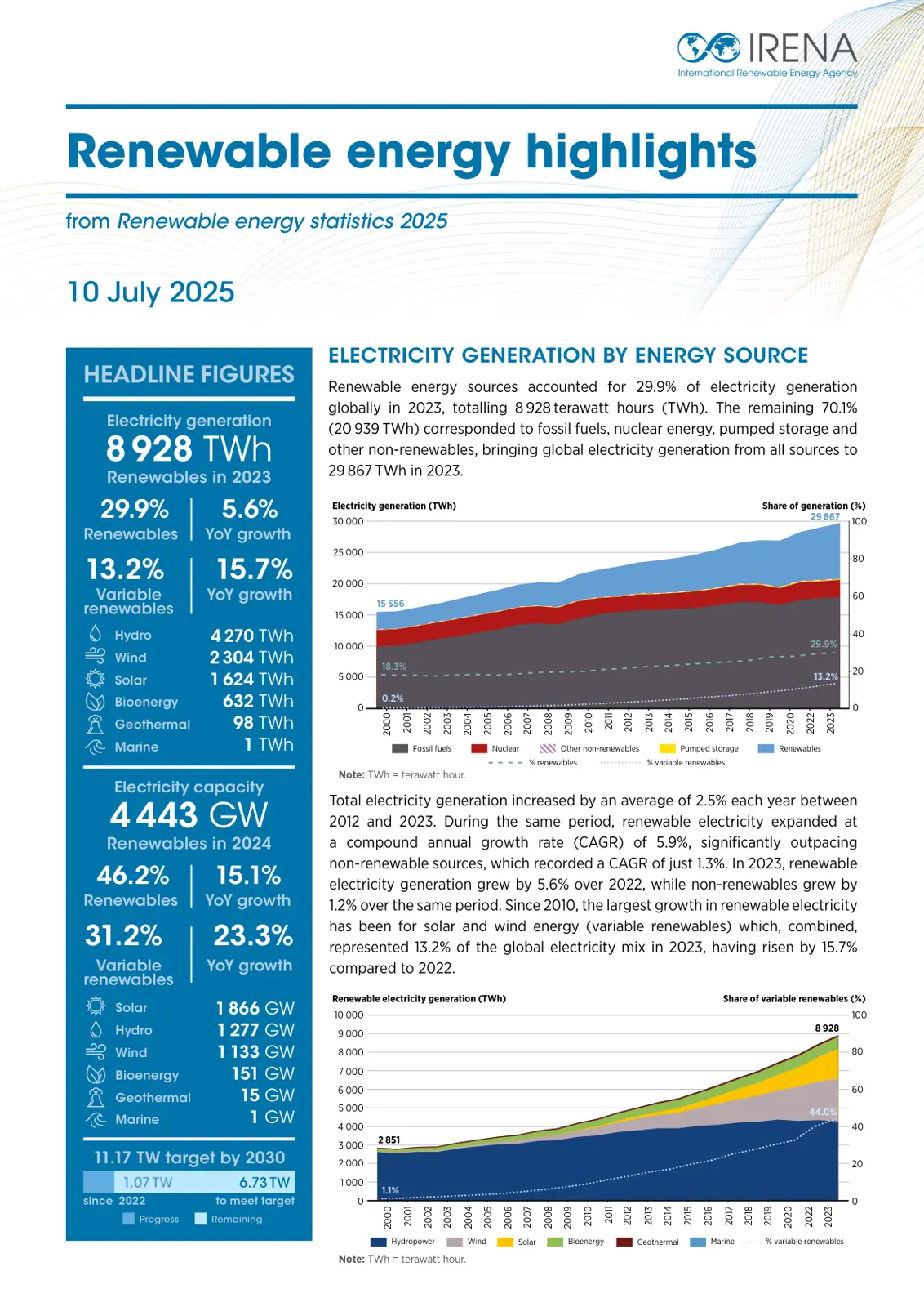 غلاف تقرير Renewable Energy Statistics 2025