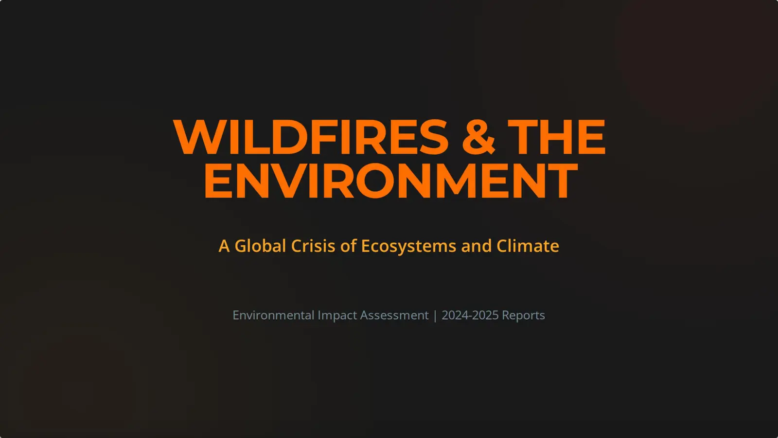 غلاف تقرير Wildfires & the Environment: A Global Crisis of Ecosystems and Climate