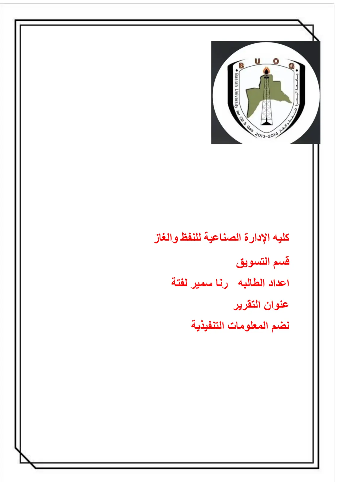 غلاف تقرير نظم المعلومات التنفيذية
