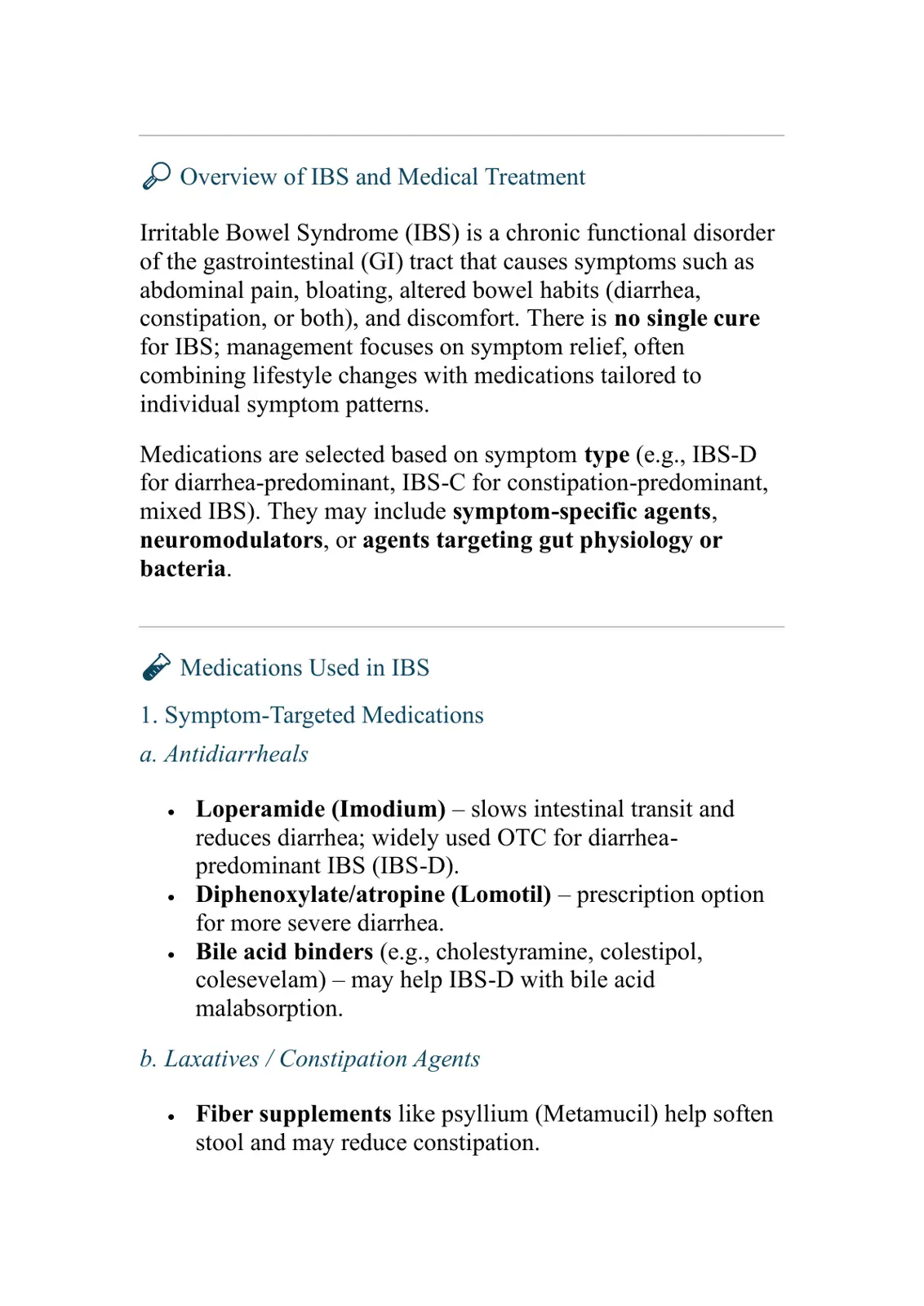 غلاف تقرير Overview of IBS and Medical Treatment