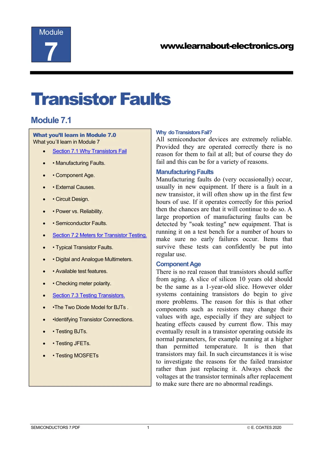غلاف تقرير Transistor Faults