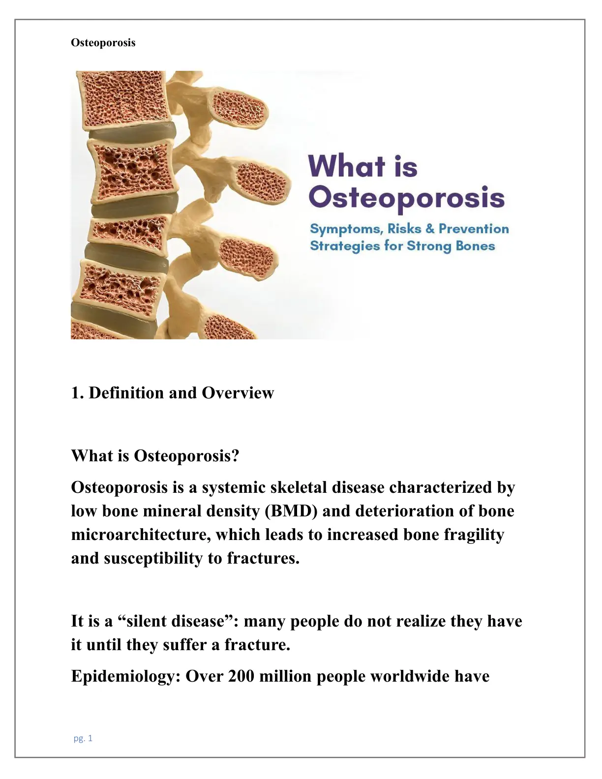 غلاف تقرير Osteoporosis
