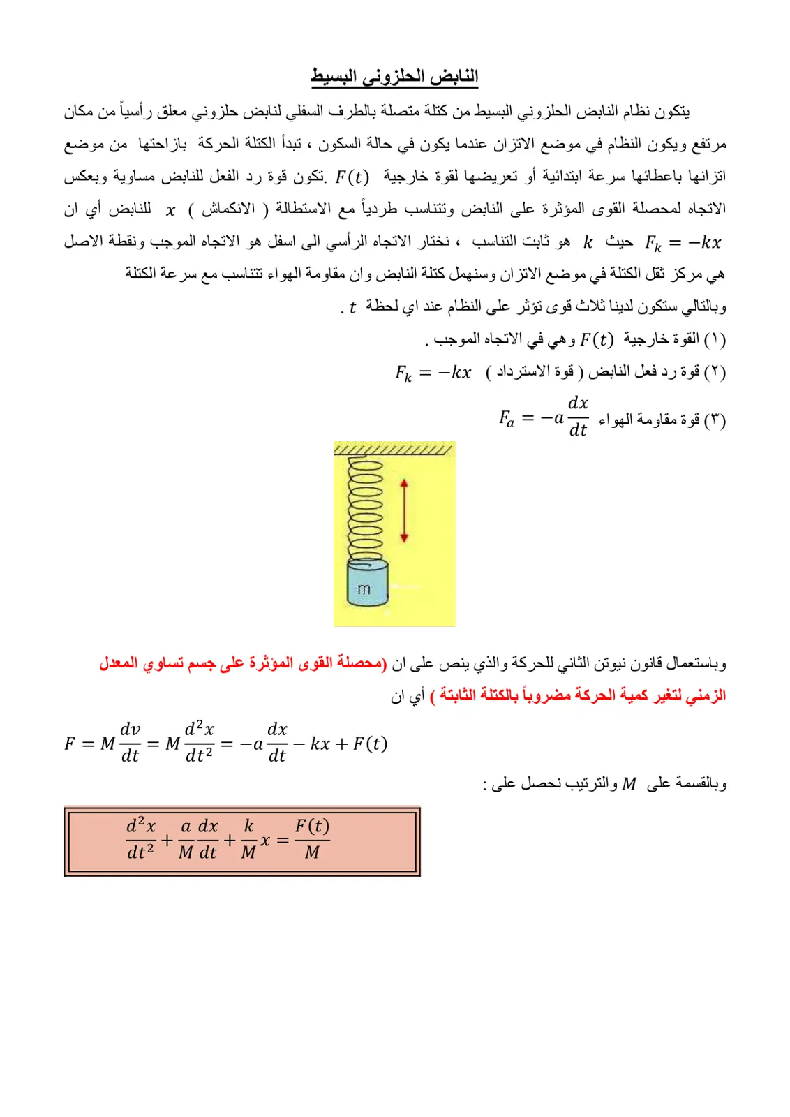 غلاف تقرير النابض الحلزوني البسيط