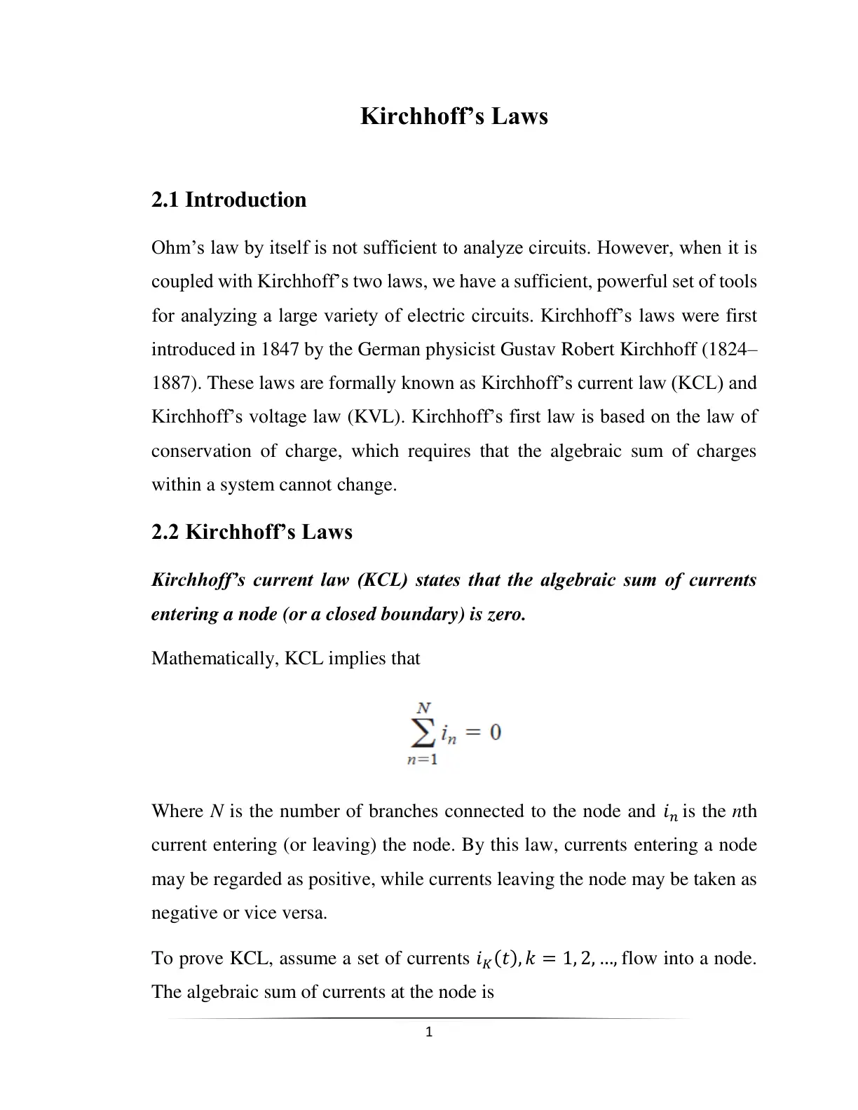 غلاف تقرير Kirchhoff's Laws