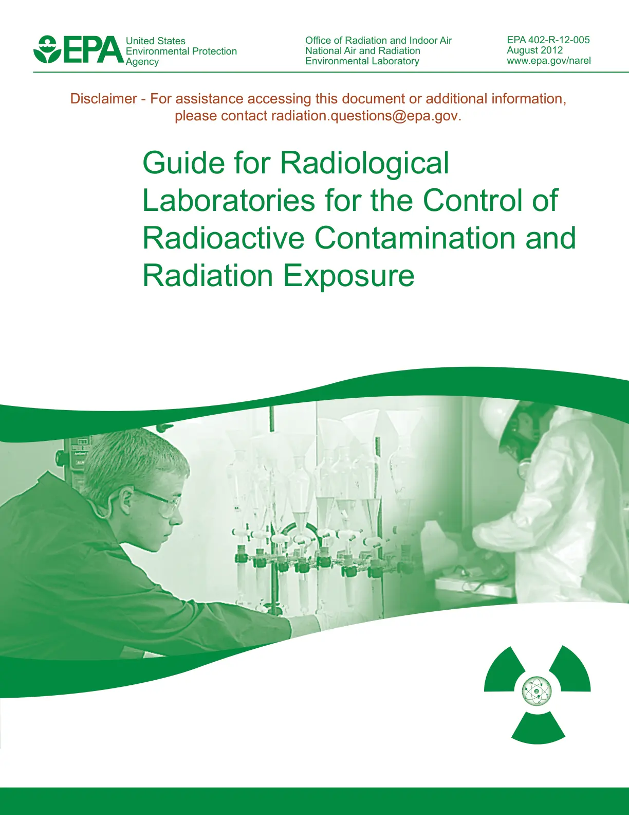 غلاف تقرير Guide for Radiological Laboratories for the Control of Radioactive Contamination and Radiation Exposure