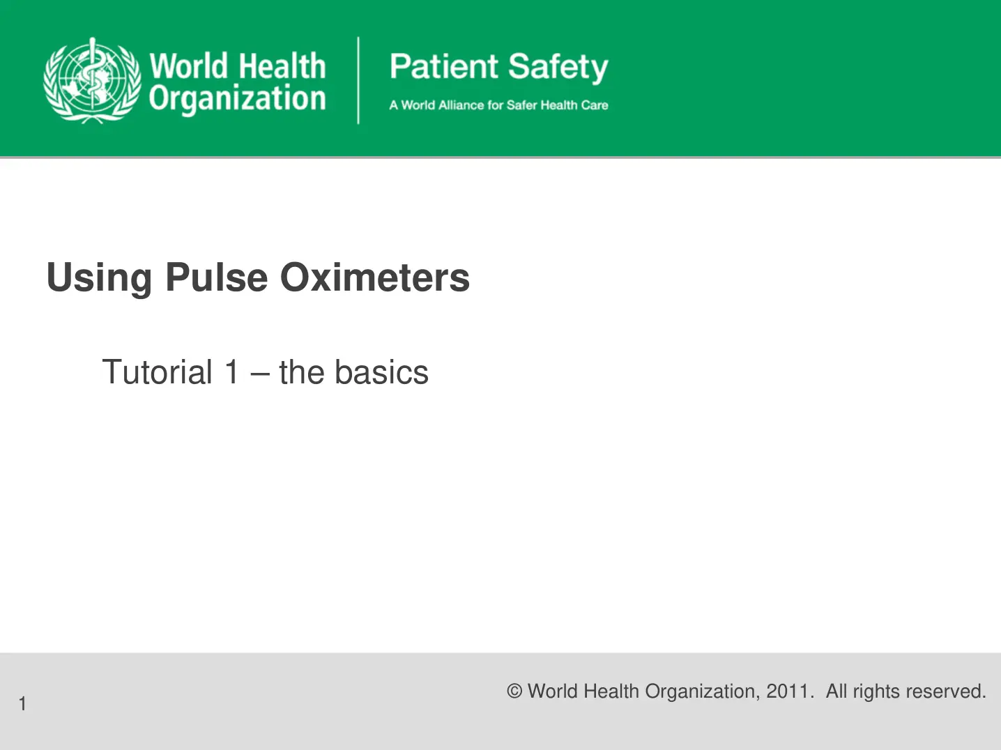 غلاف تقرير Using Pulse Oximeters - Tutorial 1 the basics
