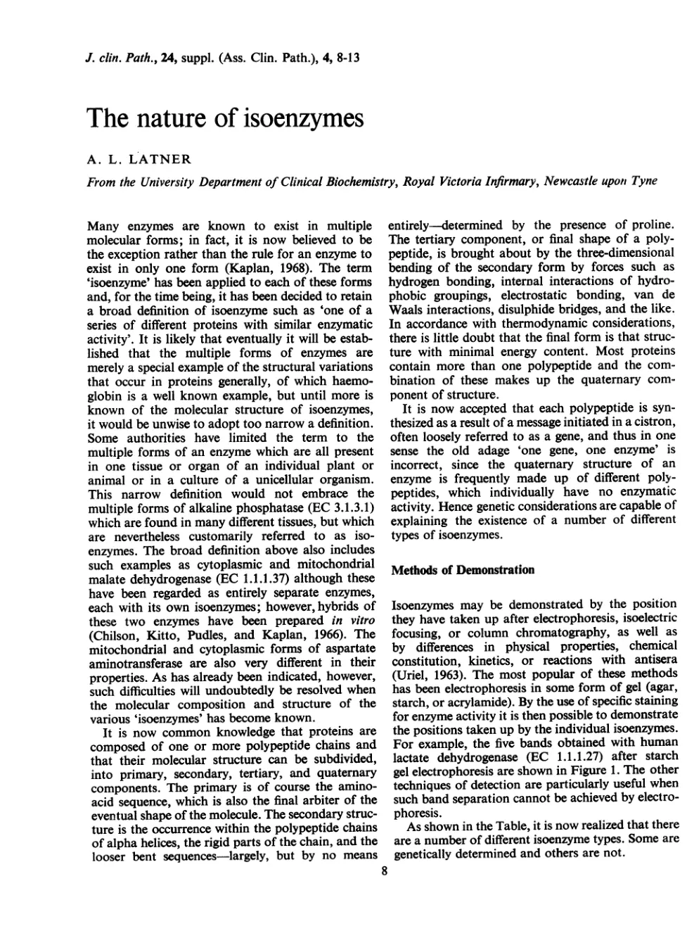 غلاف تقرير The nature of isoenzymes