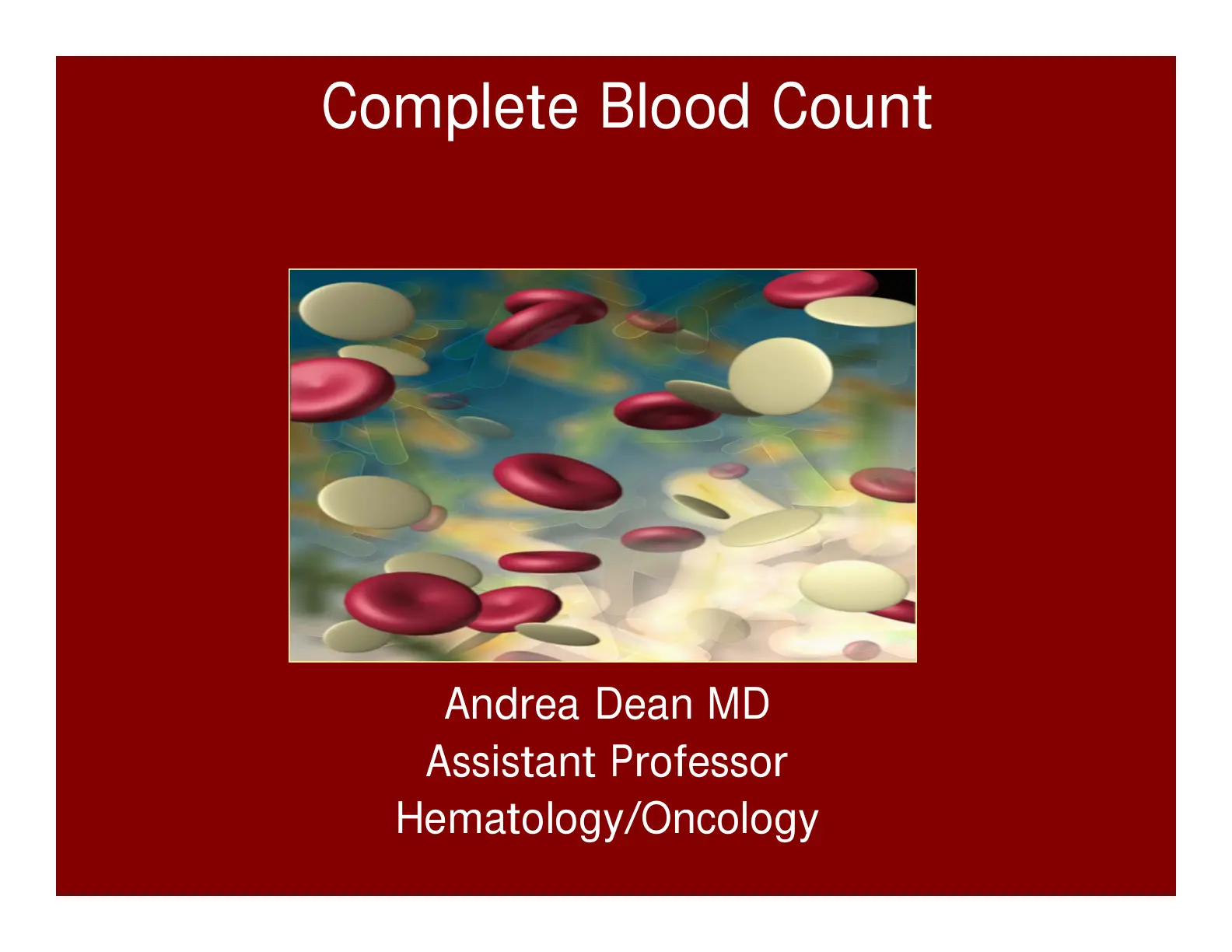 غلاف تقرير Complete Blood Count