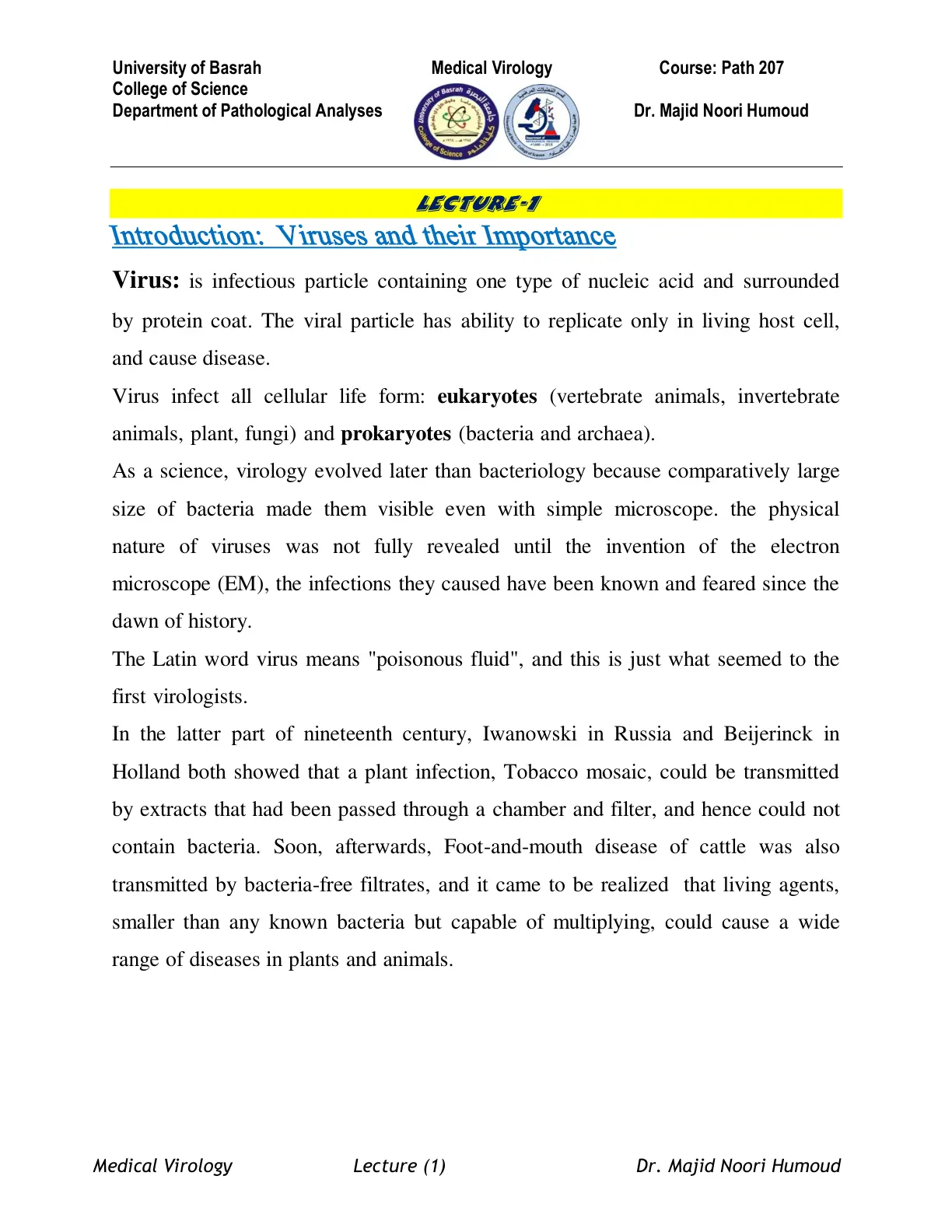 غلاف تقرير Medical Virology