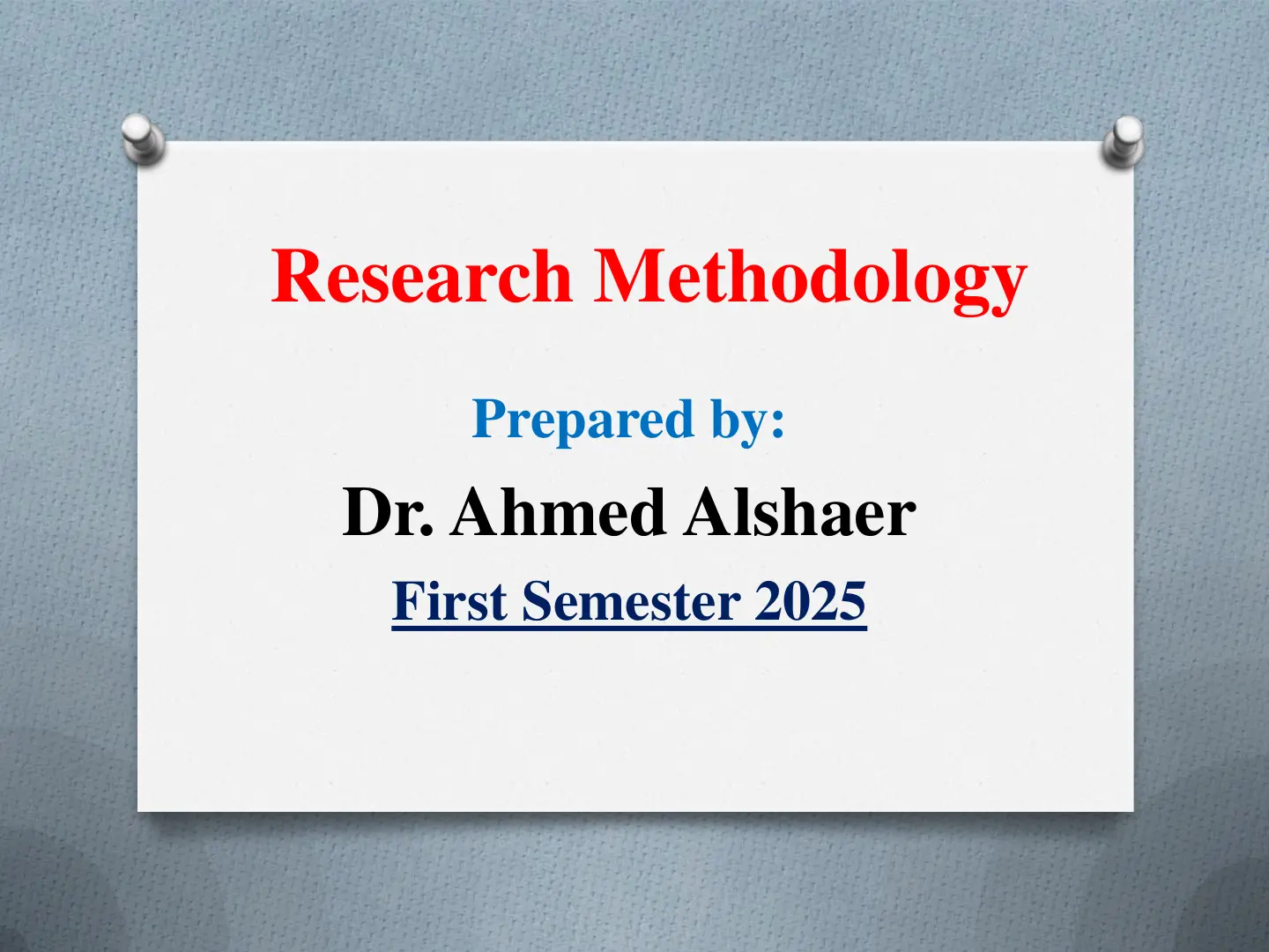 غلاف تقرير Research Methodology