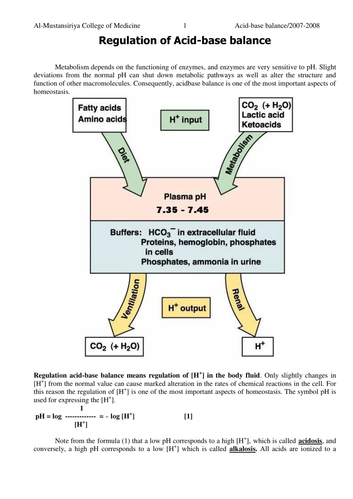 غلاف تقرير Acid-base balance