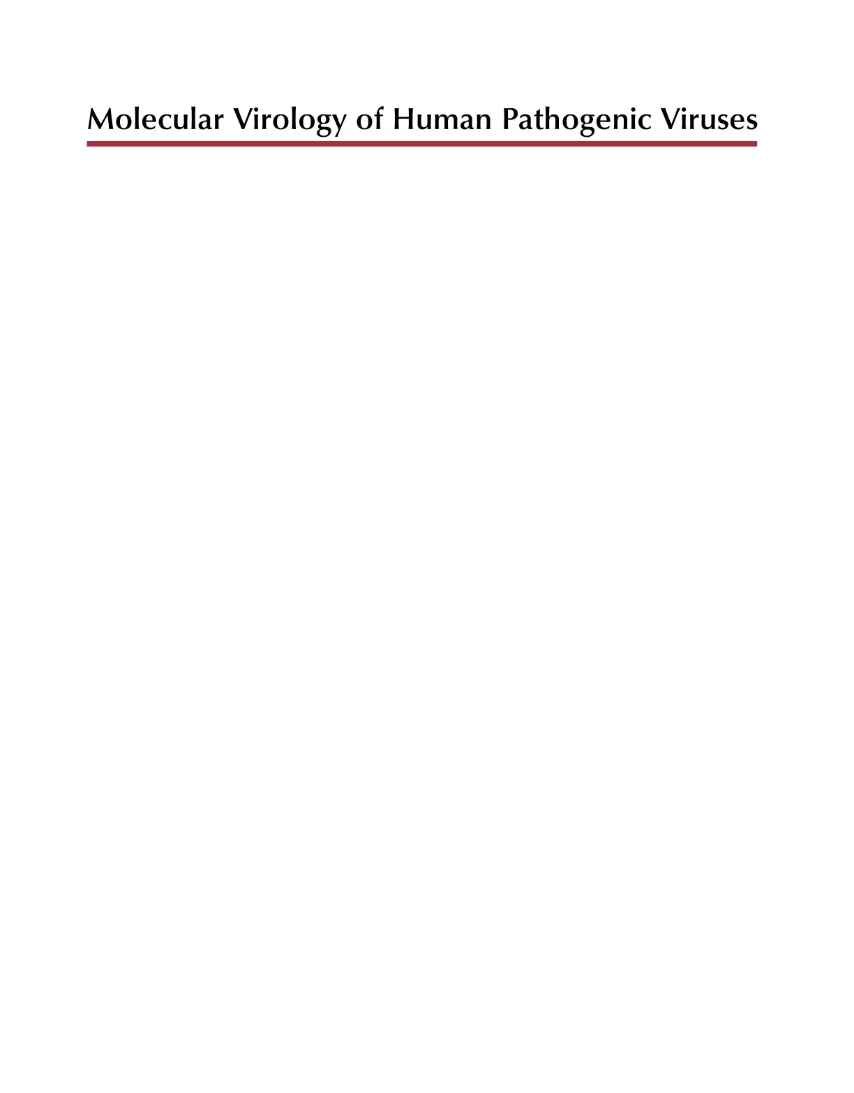 غلاف تقرير Molecular Virology of Human Pathogenic Viruses