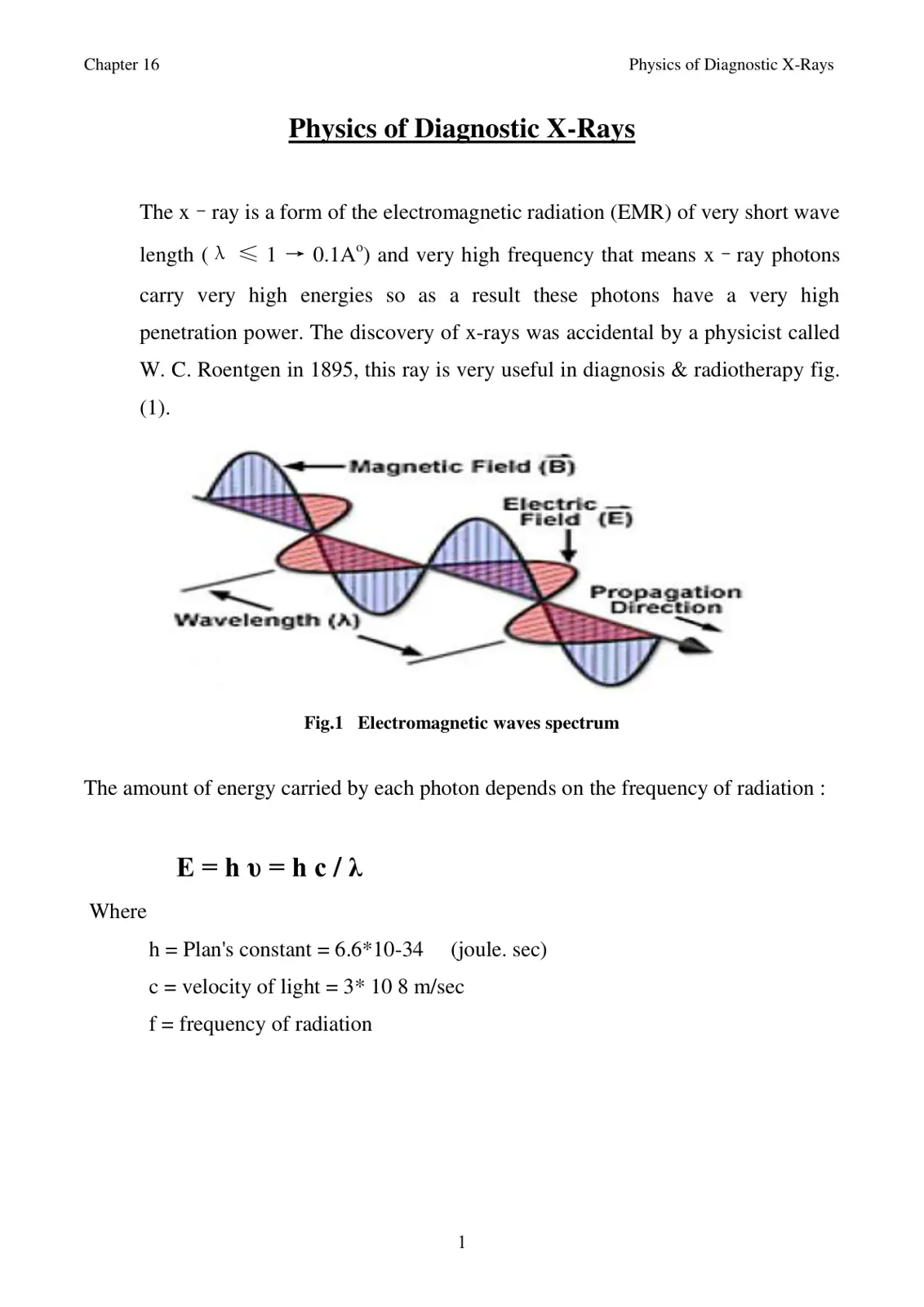 غلاف تقرير Physics of Diagnostic X-Rays