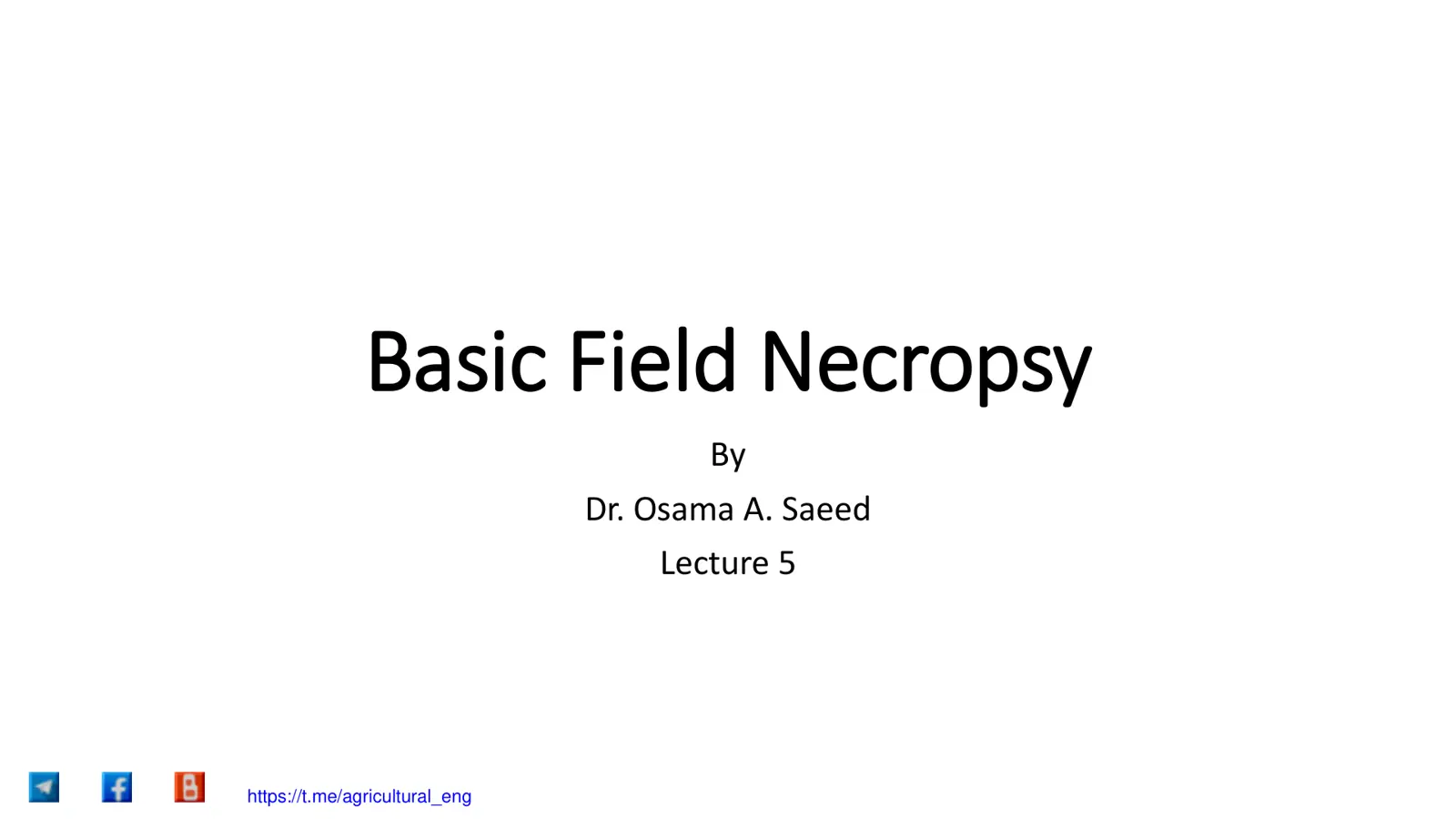 غلاف تقرير Basic Field Necropsy