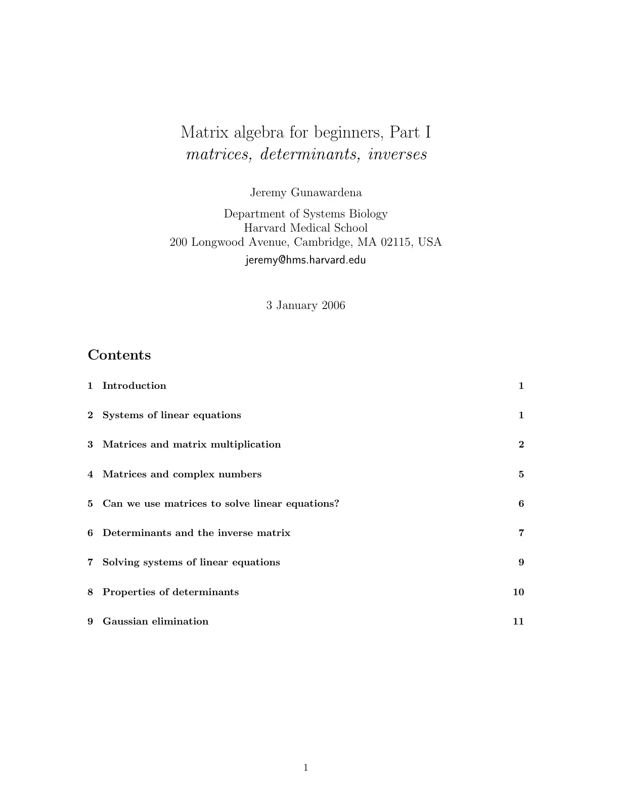 غلاف تقرير Matrix Algebra for Beginners, Part I