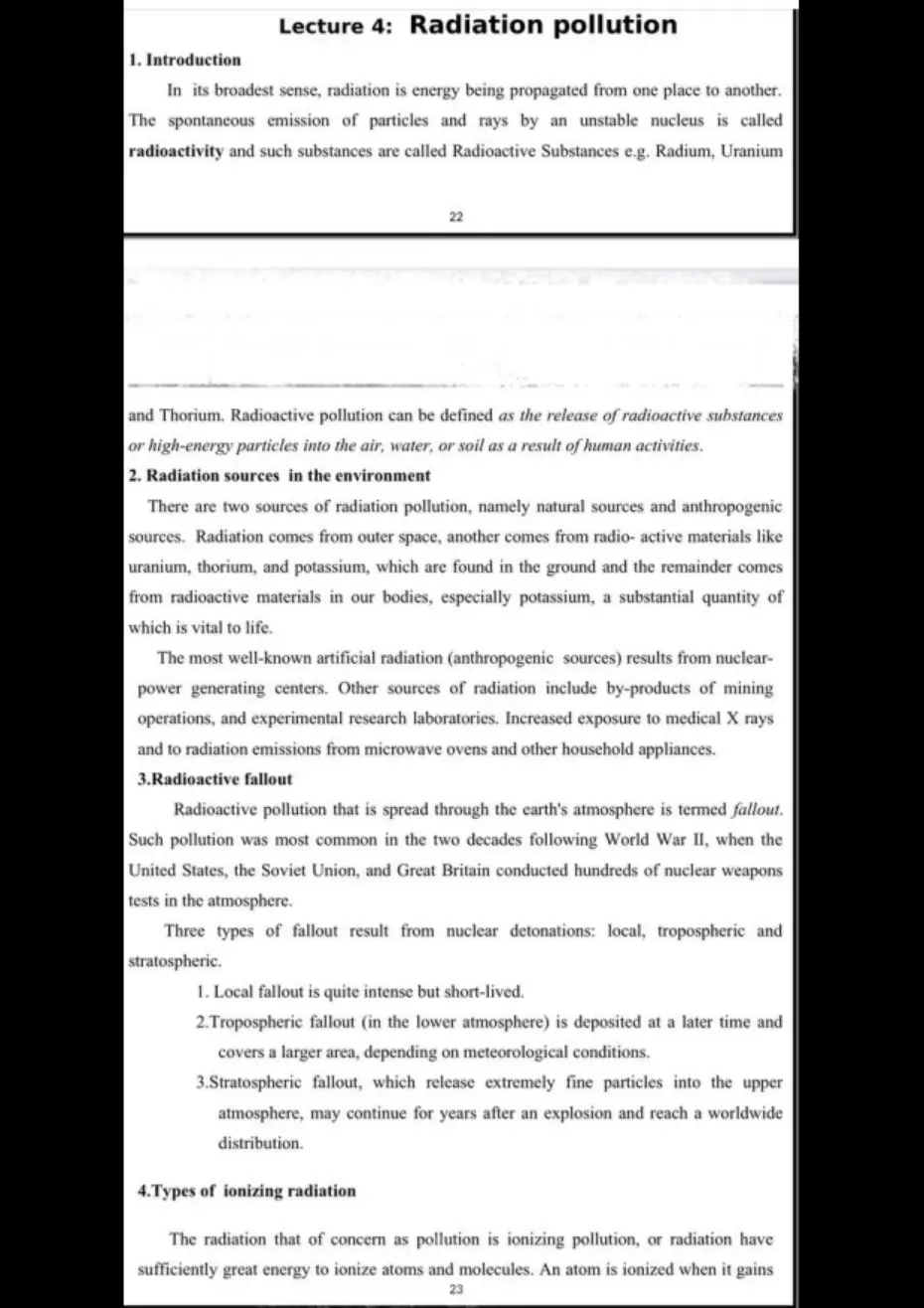 غلاف تقرير Lecture 4: Radiation pollution