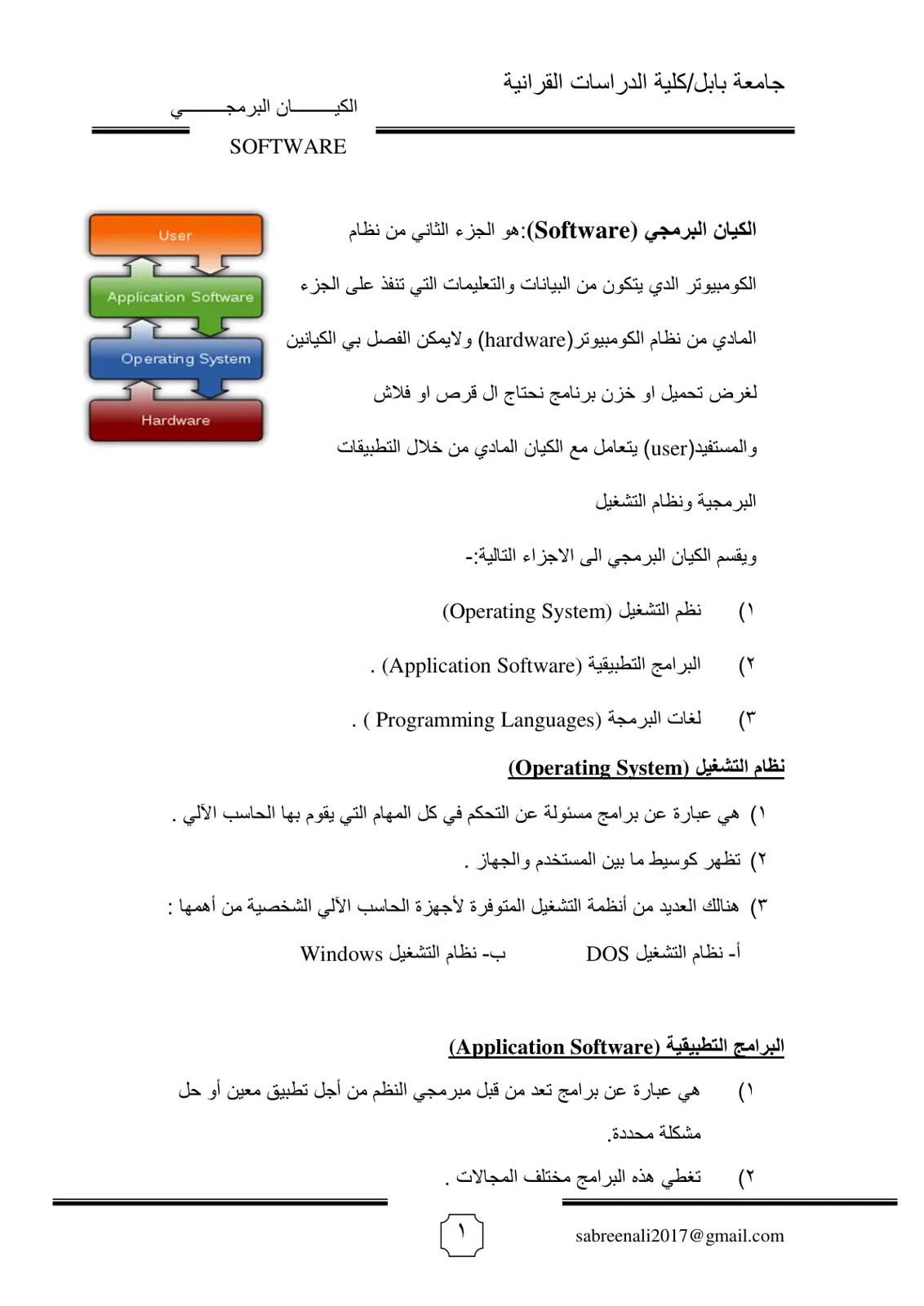 غلاف تقرير الكيان البرمجي