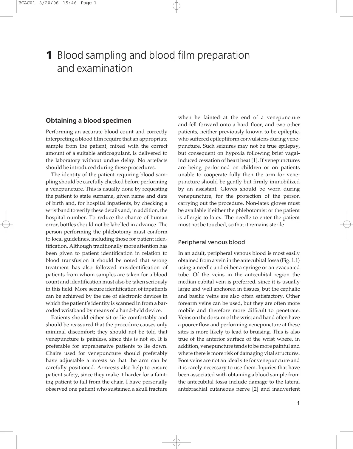 غلاف تقرير Blood sampling and blood film preparation and examination