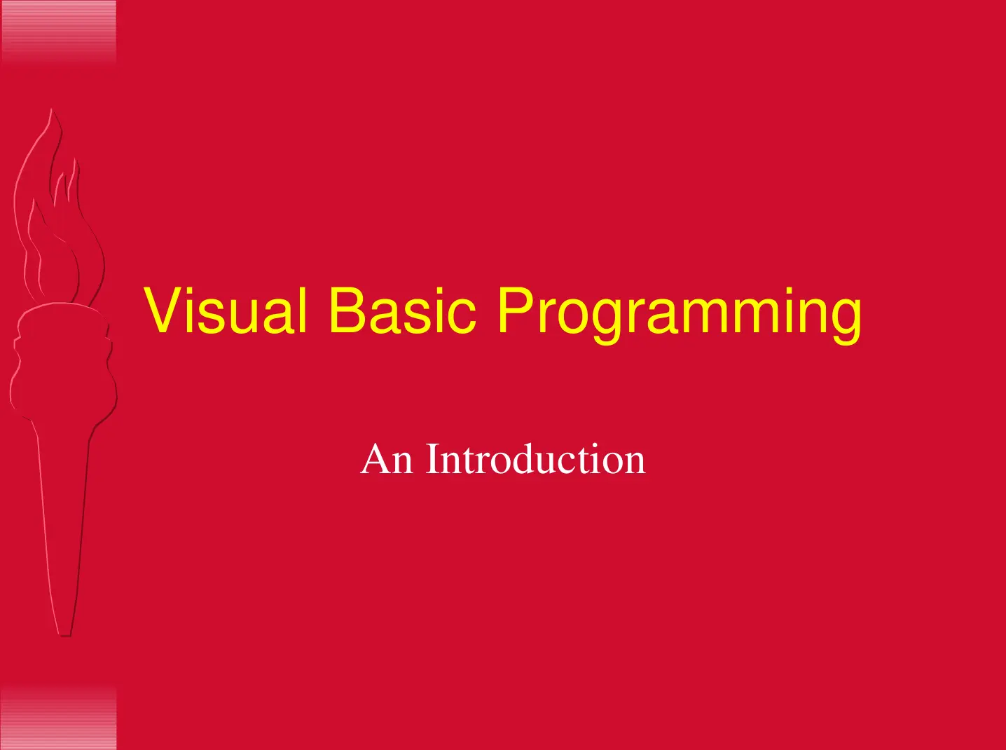 غلاف تقرير Visual Basic Programming An Introduction