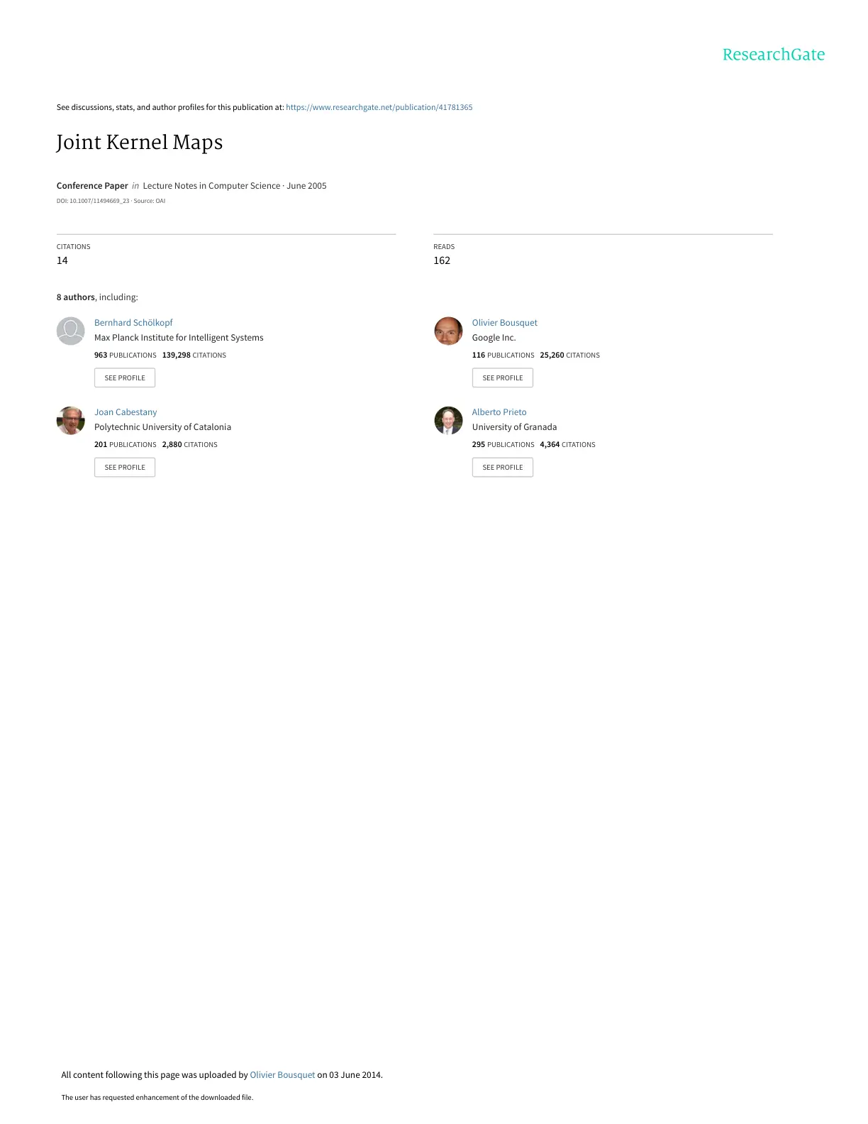 غلاف تقرير Joint Kernel Maps