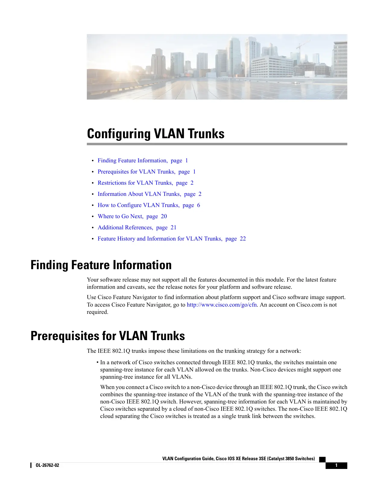 غلاف تقرير VLAN Configuration Guide, Cisco IOS XE Release 3SE (Catalyst 3850 Switches)
