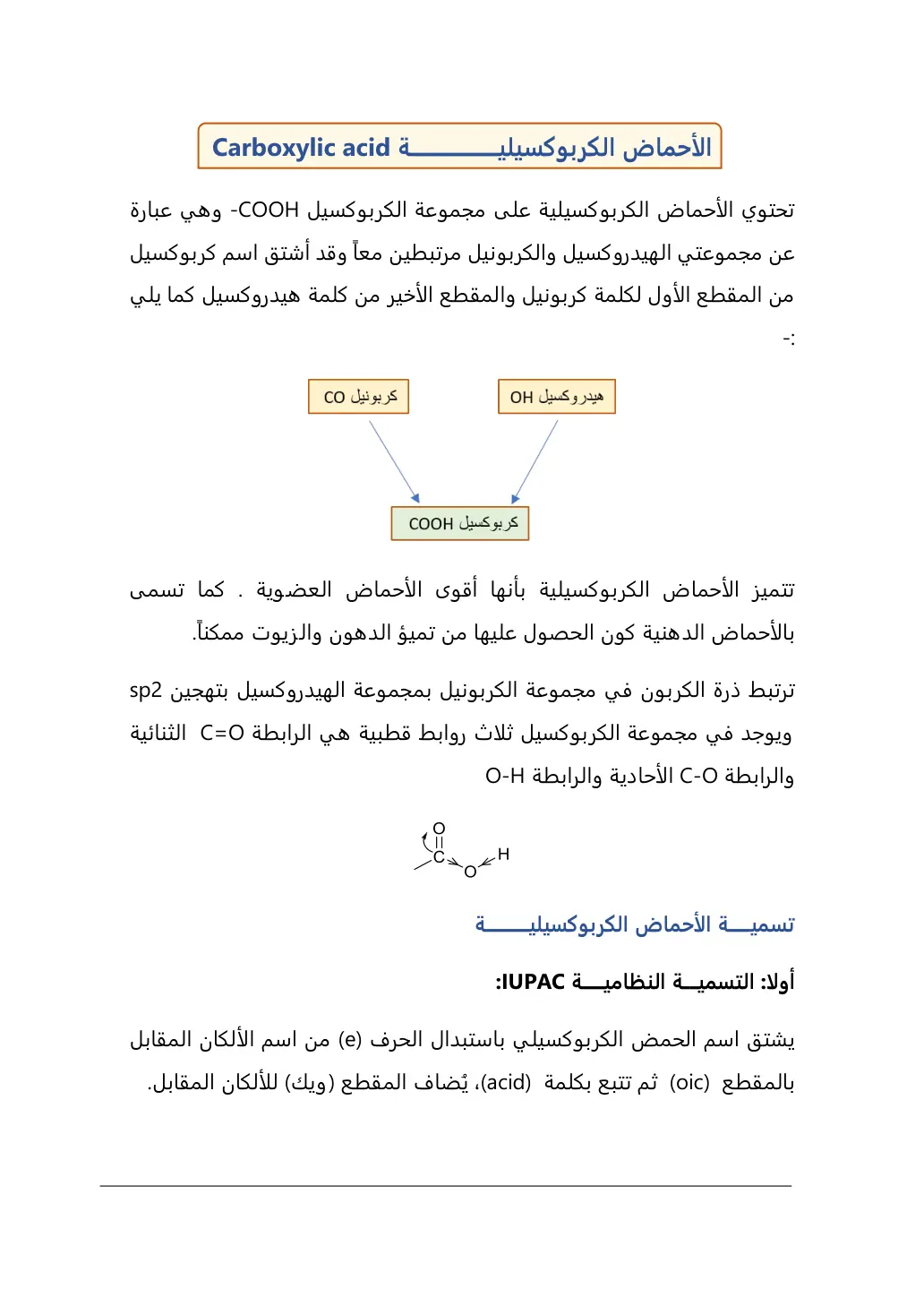 غلاف تقرير الأحماض الكربوكسيلية