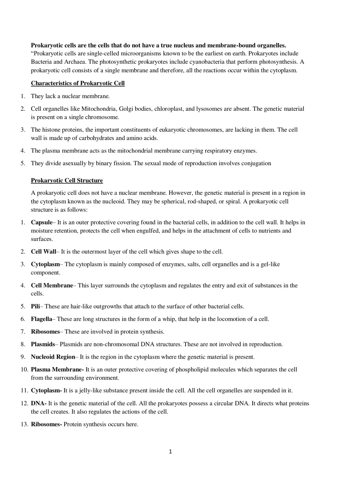 غلاف تقرير Prokaryotic Cells