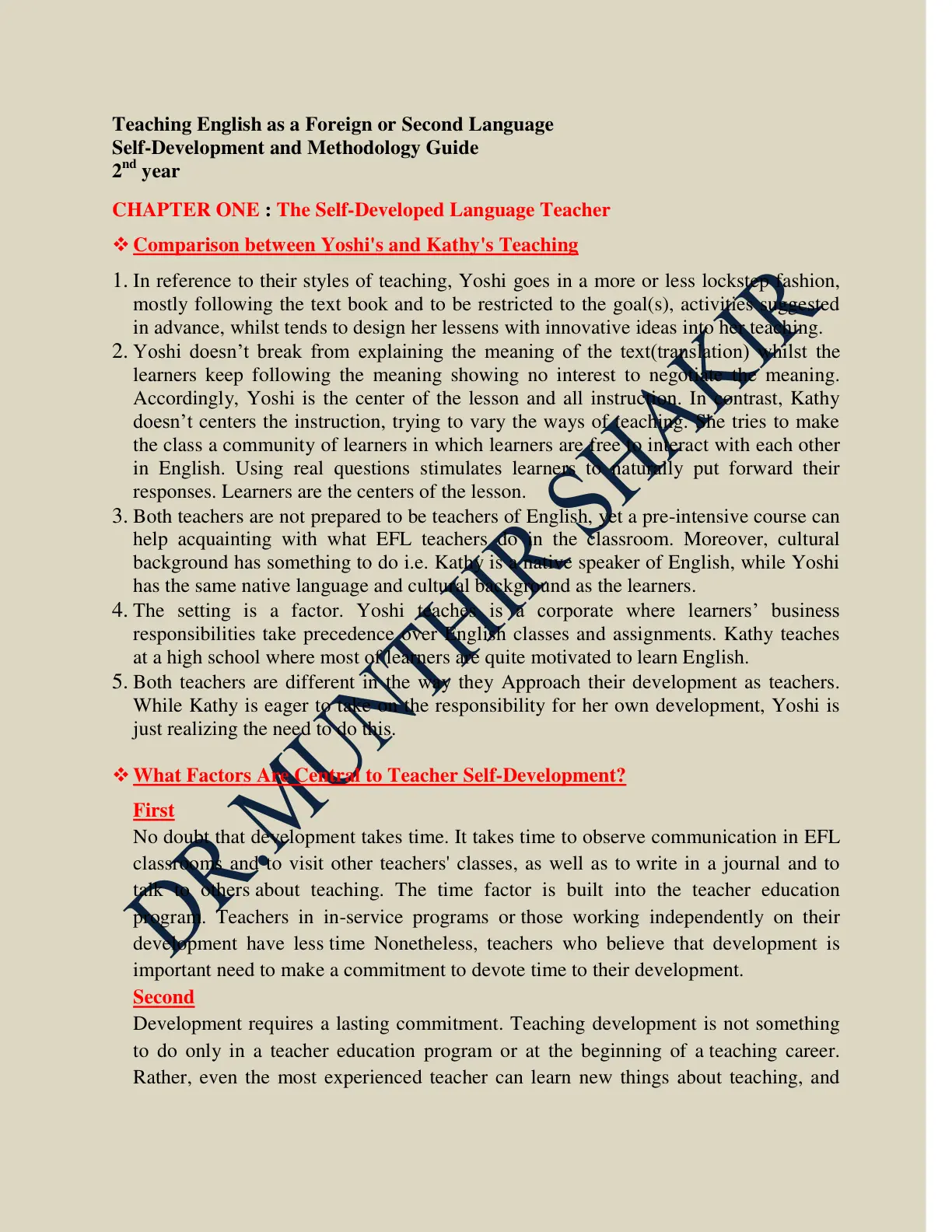 غلاف تقرير Teaching English as a Foreign or Second Language: Self-Development and Methodology Guide