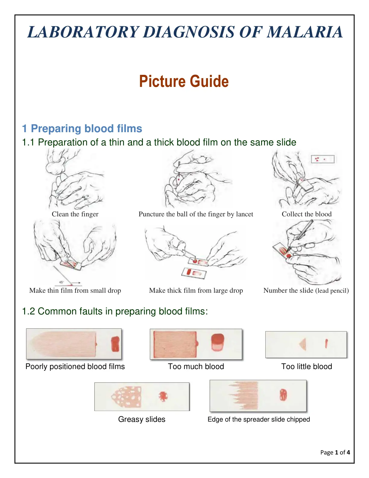 غلاف تقرير Laboratory Diagnosis of Malaria