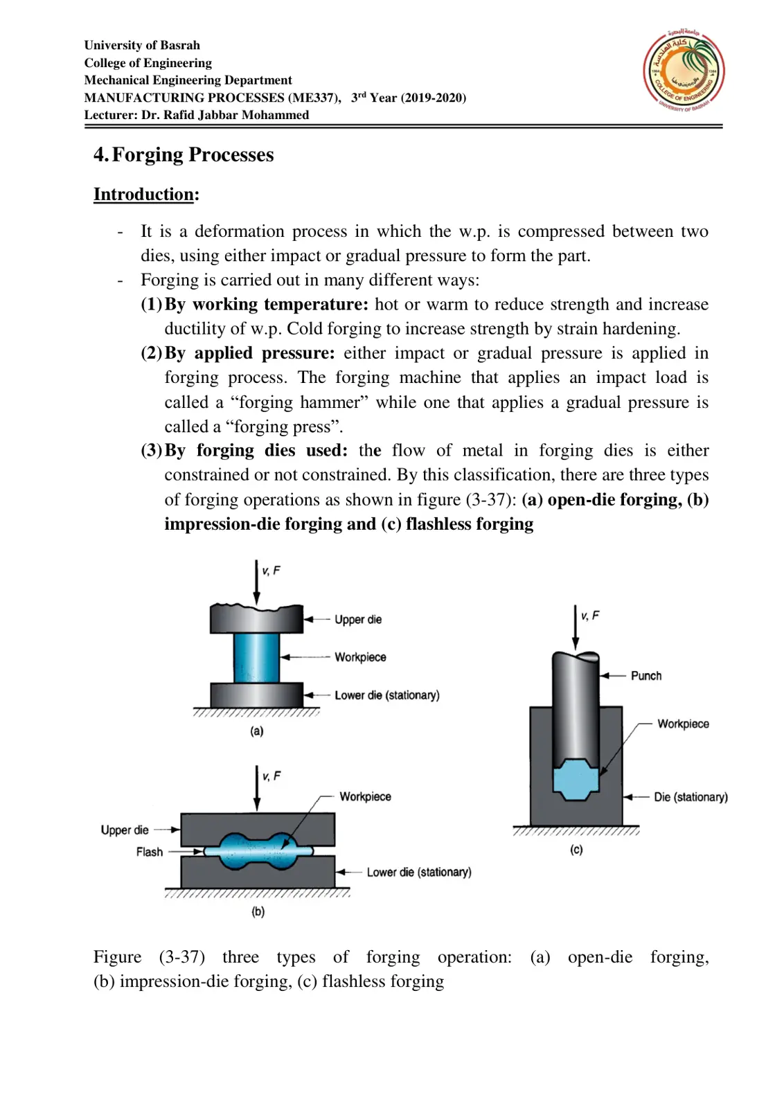 غلاف تقرير 4. Forging Processes