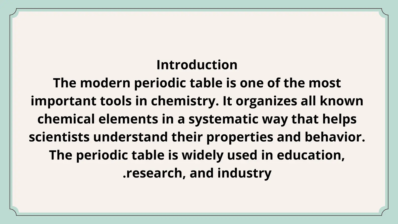 غلاف تقرير The Modern Periodic Table: Introduction