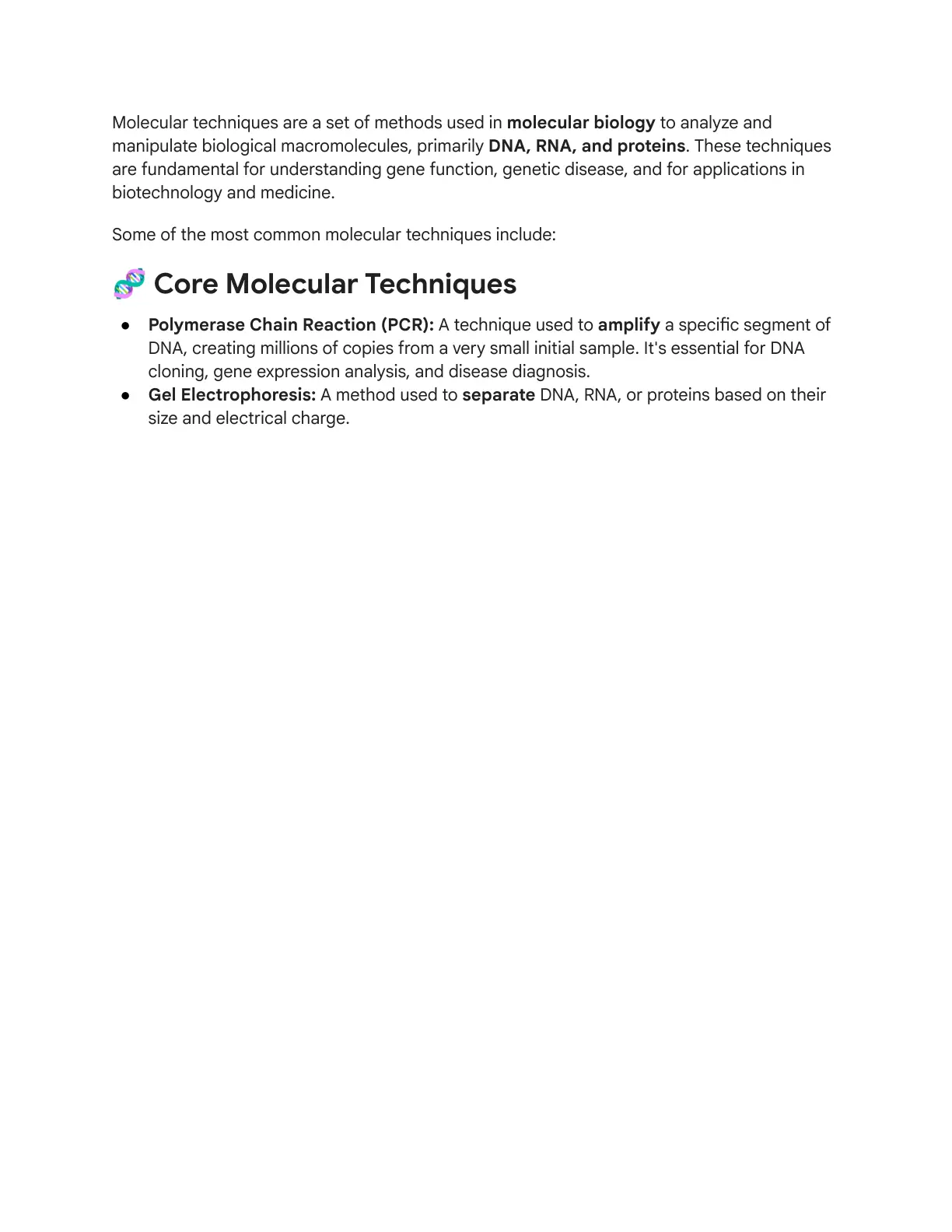غلاف تقرير Molecular techniques