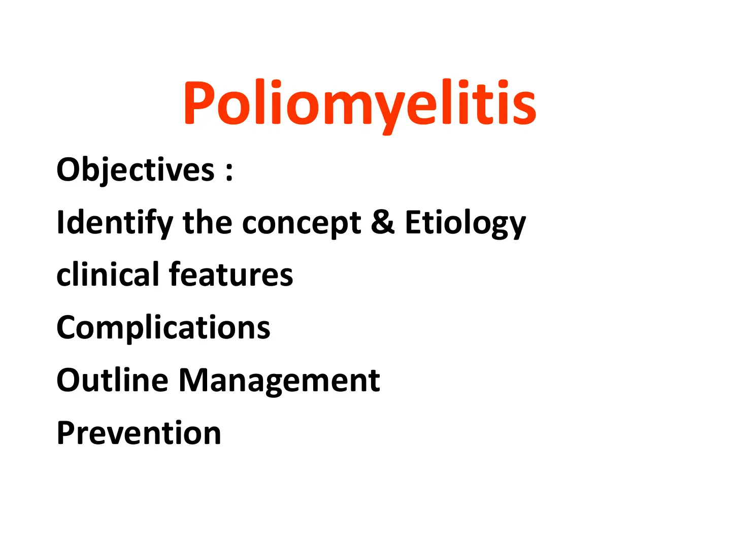 غلاف تقرير Poliomyelitis