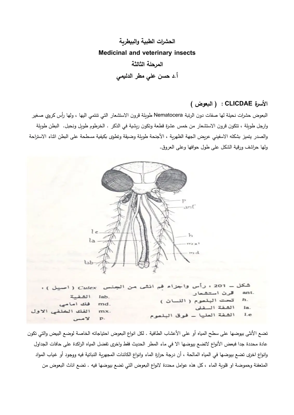 غلاف تقرير الحشرات الطبية والبيطرية