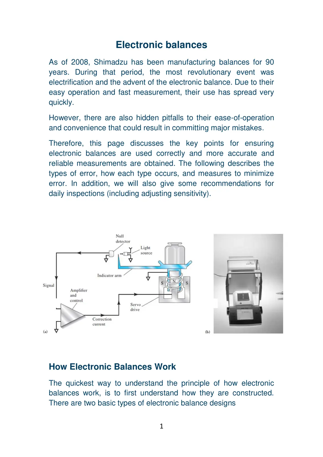غلاف تقرير Electronic balances