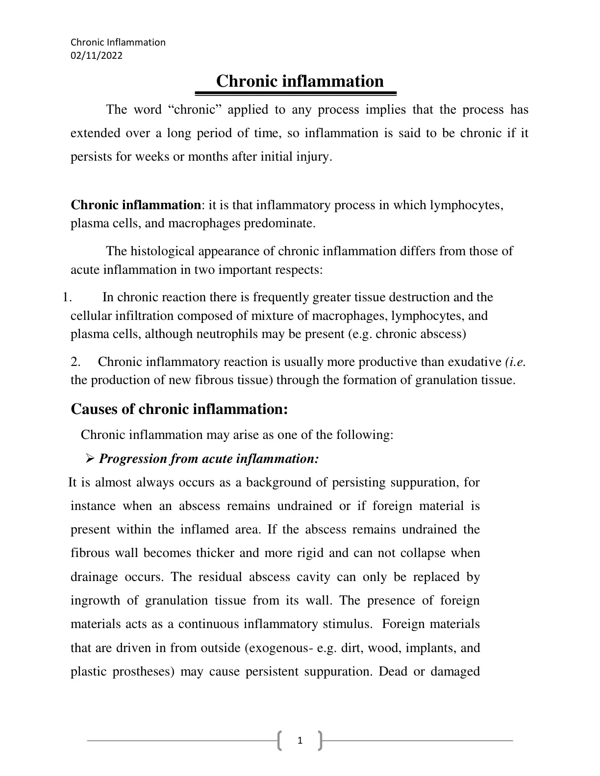 غلاف تقرير Chronic Inflammation