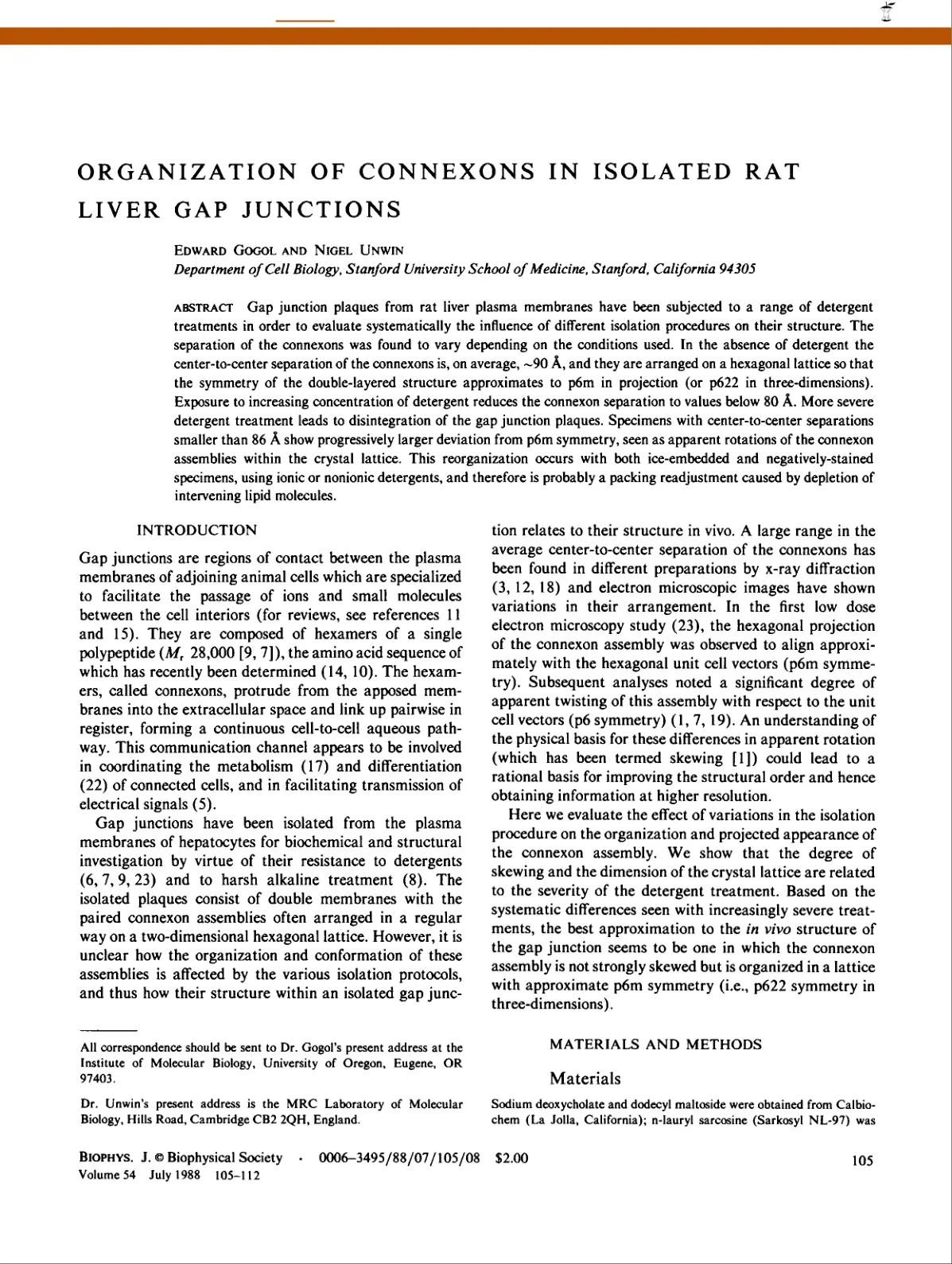 غلاف تقرير Organization of Connexons in Isolated Rat Liver Gap Junctions
